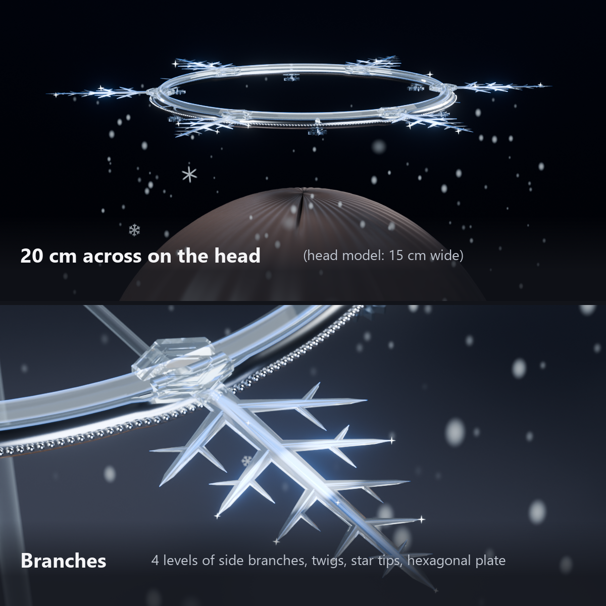 Snowflake Halo - Falling Snow with 0 Particles, Glows to Music | VRChat