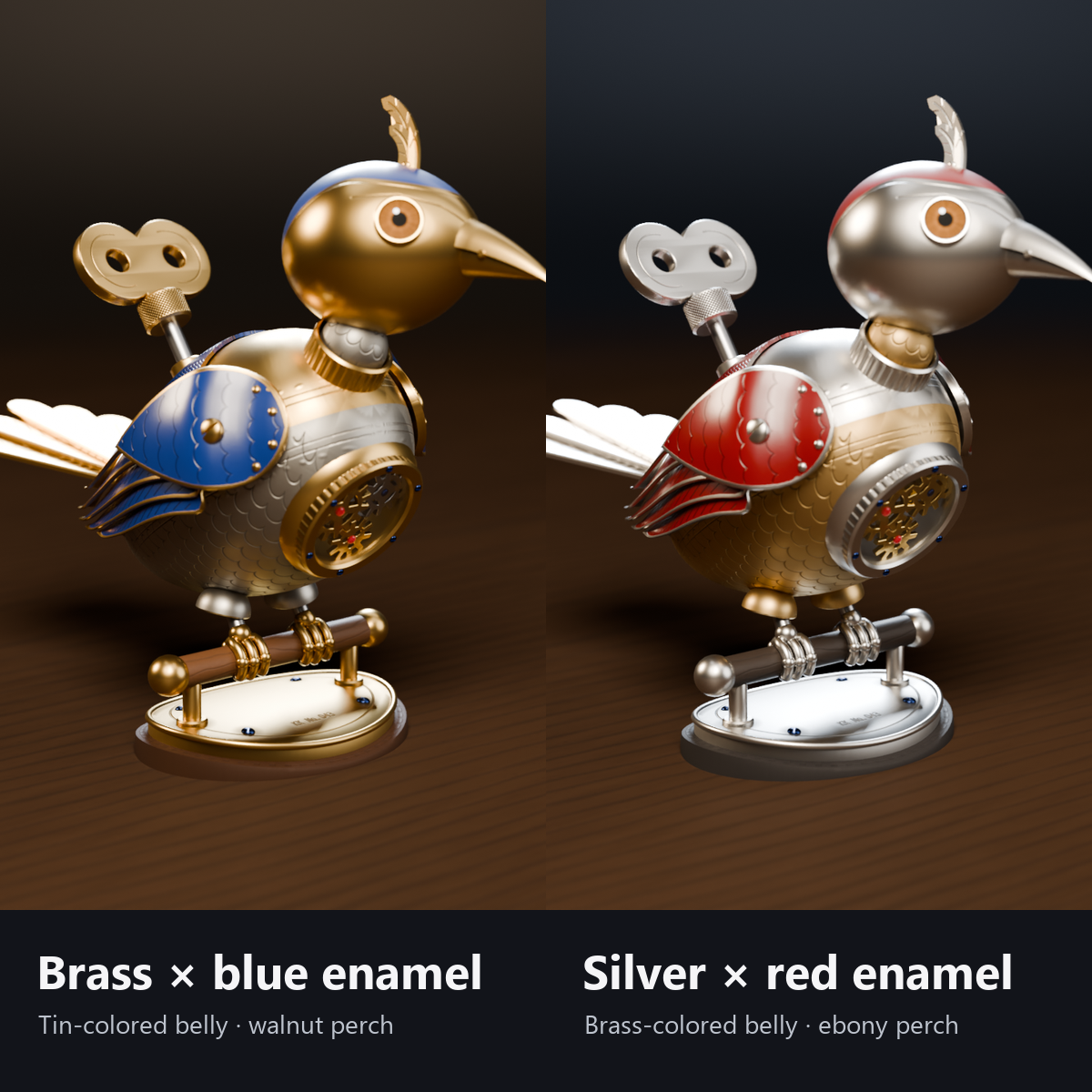 Windup Bird - Clockwork Pet on Your Shoulder, Moves When You Wind It | VRChat