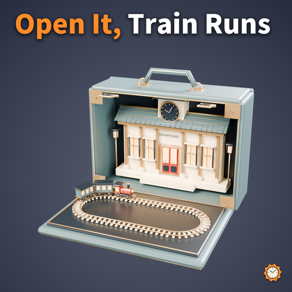Pocket Terminal - A train circles a station inside a case | VRChat | 19.1k tris