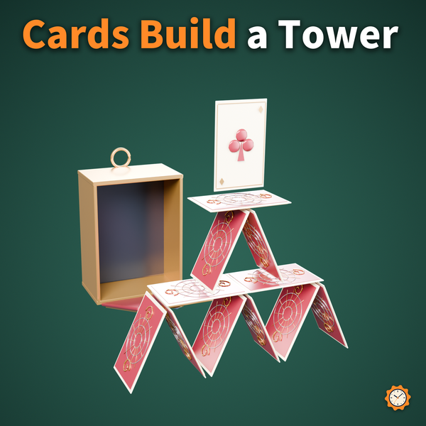 Arcana Cardhouse - Twelve cards assemble an airborne tower | VRChat | 19.6k tris