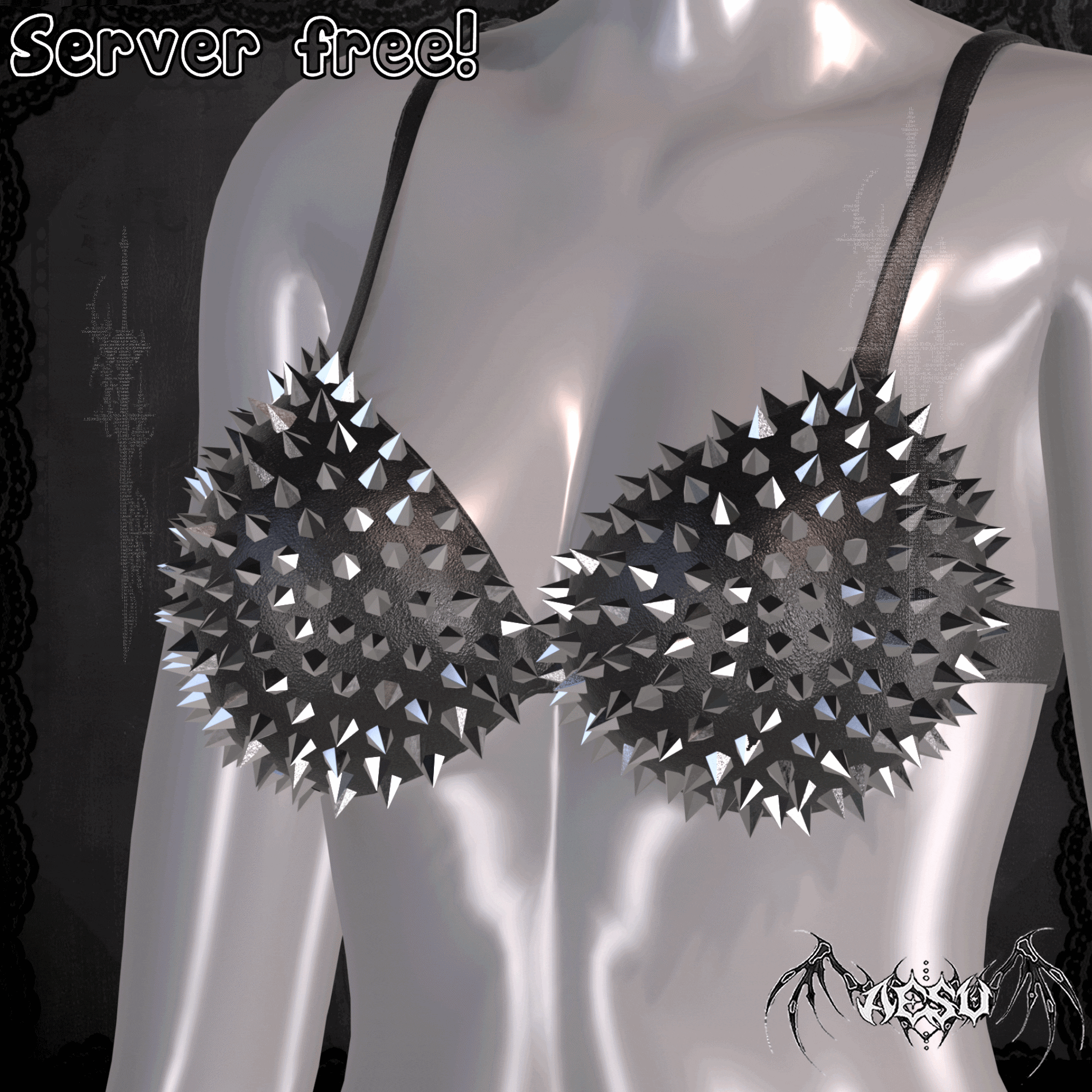 Spiked Bra (Server free!) | Rigged to 2 bases