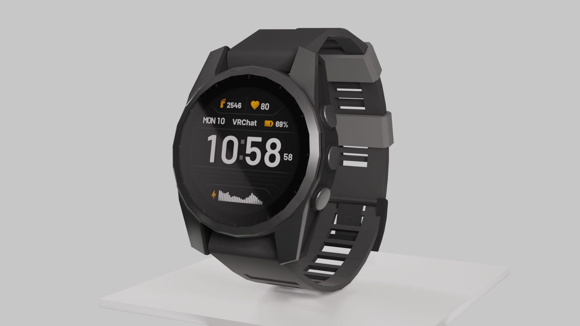 VRChat Smart Watch (Working time, date and heartrate)