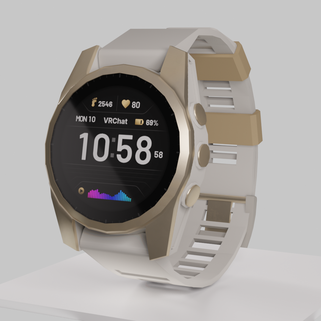 VRChat Smart Watch (AudioLink + Working time, date and heartrate)