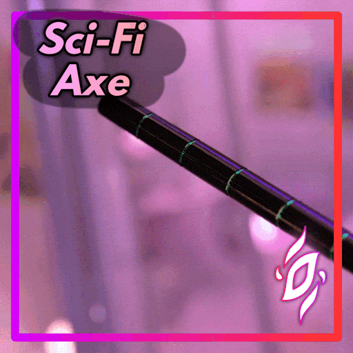 Animated Sci-Fi Axe with Effects
