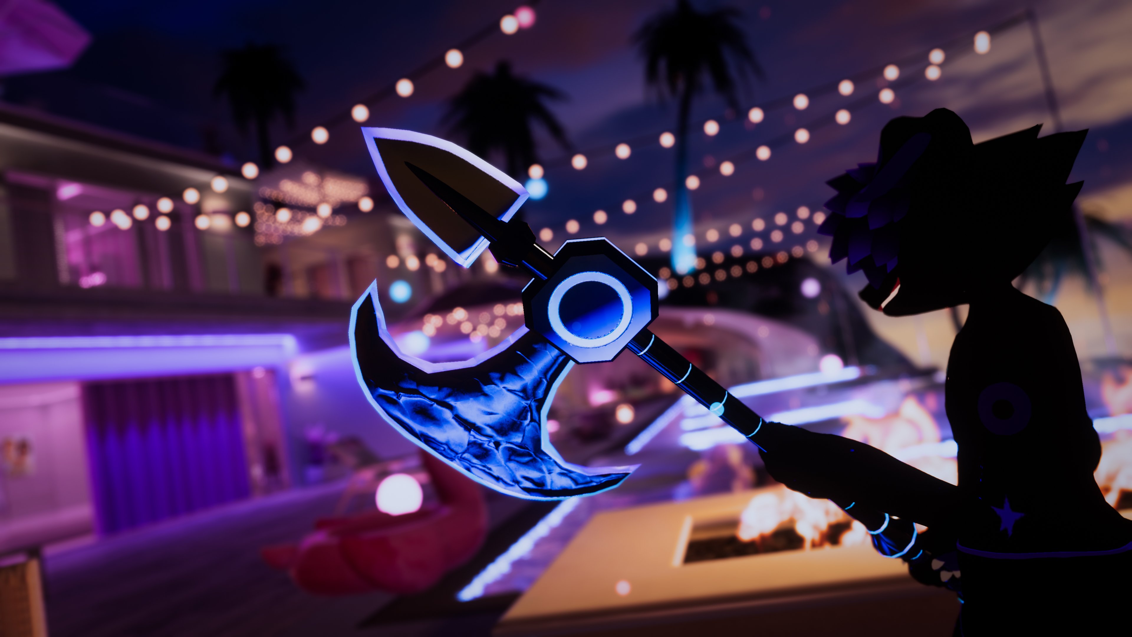 Animated Sci-Fi Axe with Effects