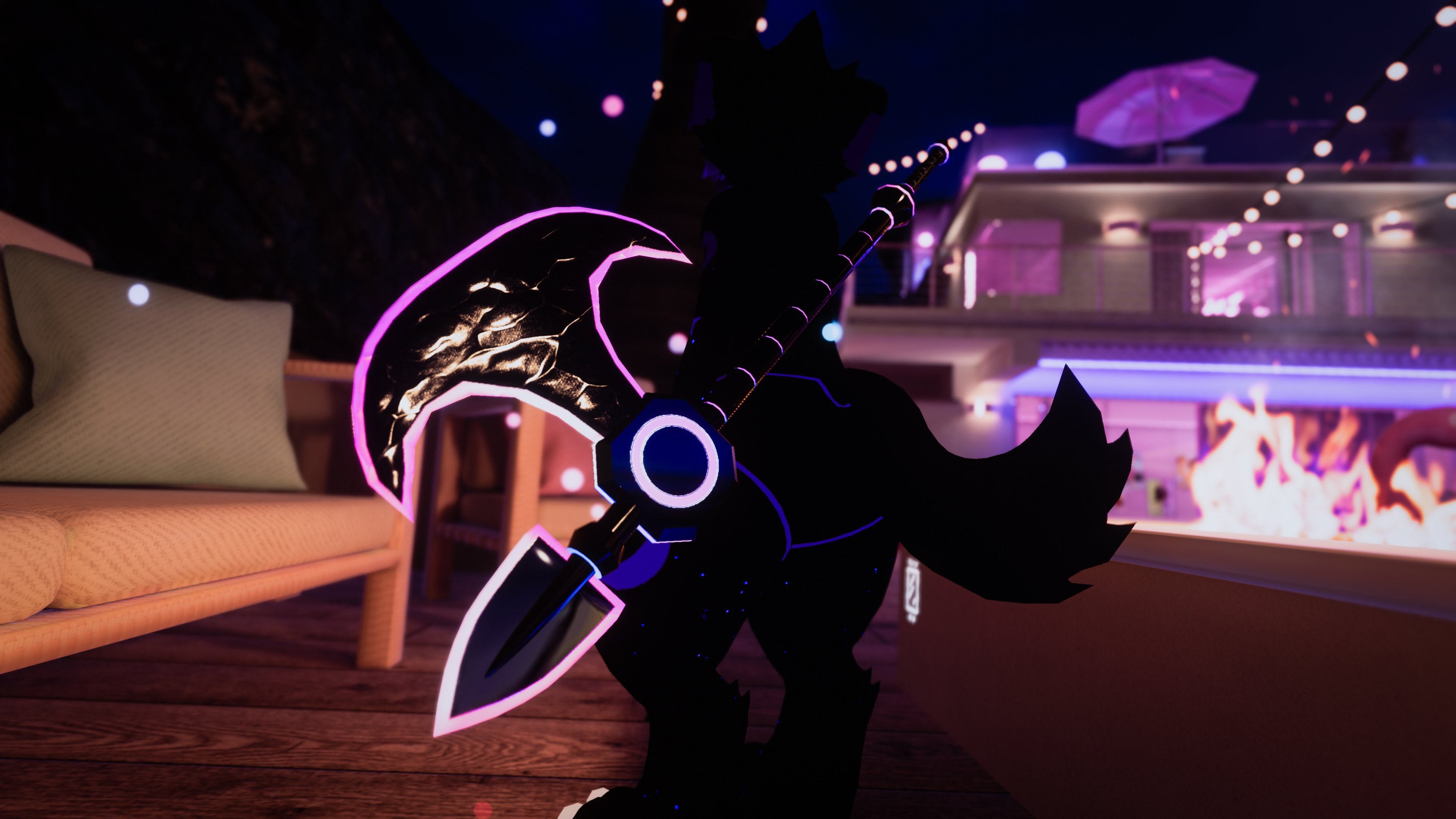 Animated Sci-Fi Axe with Effects