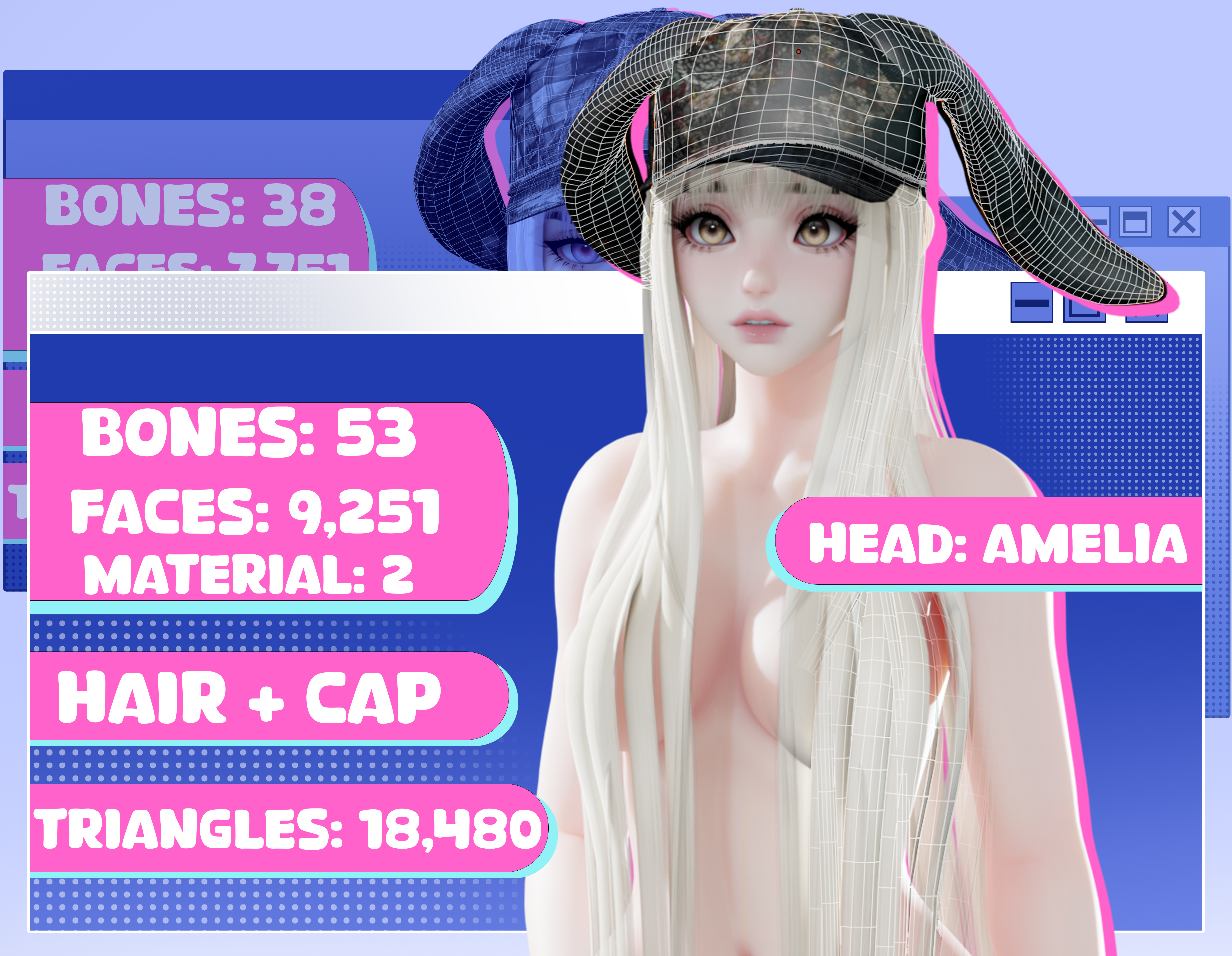 HAIR + CAP (AMELIA HEAD)