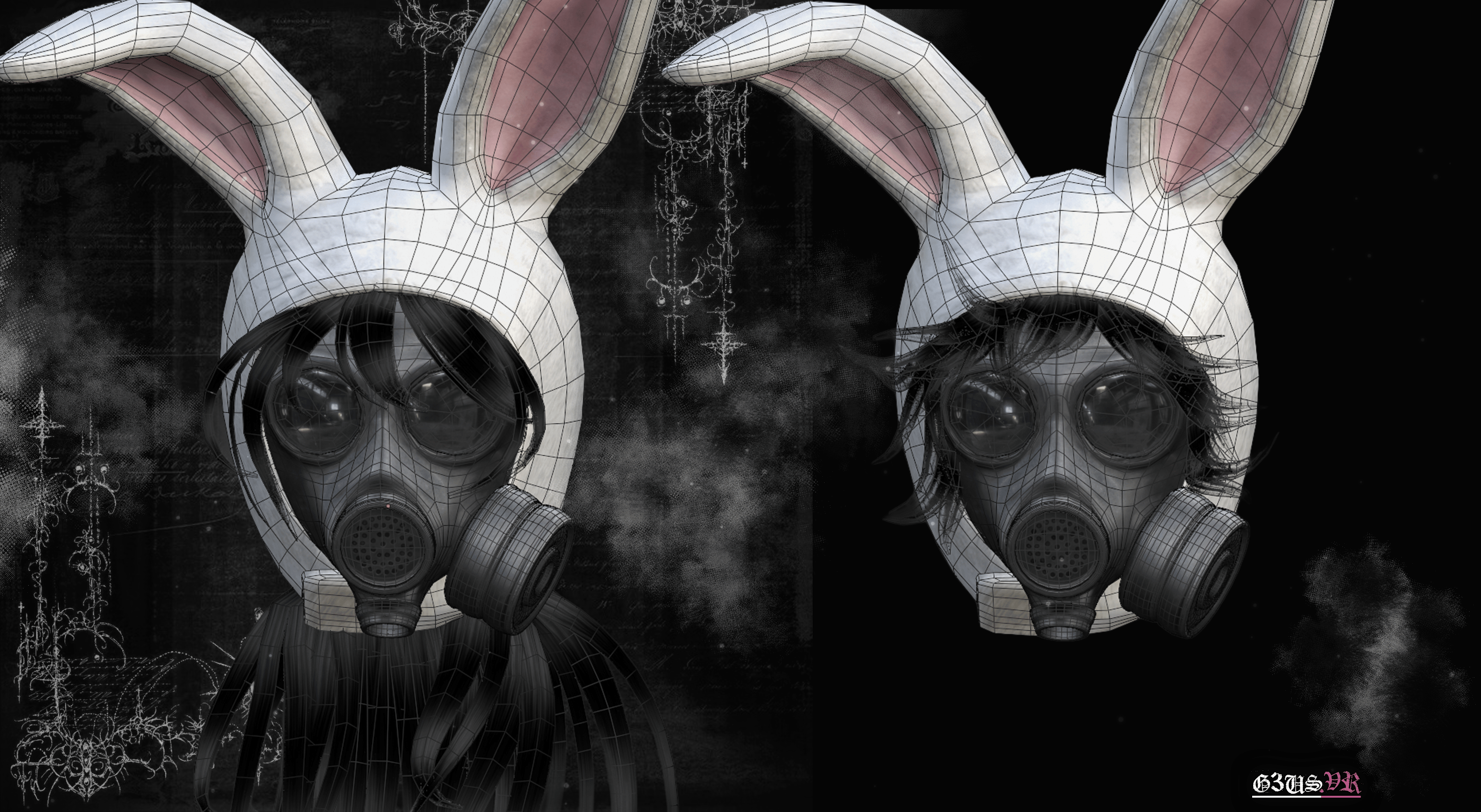 bunny mask hair