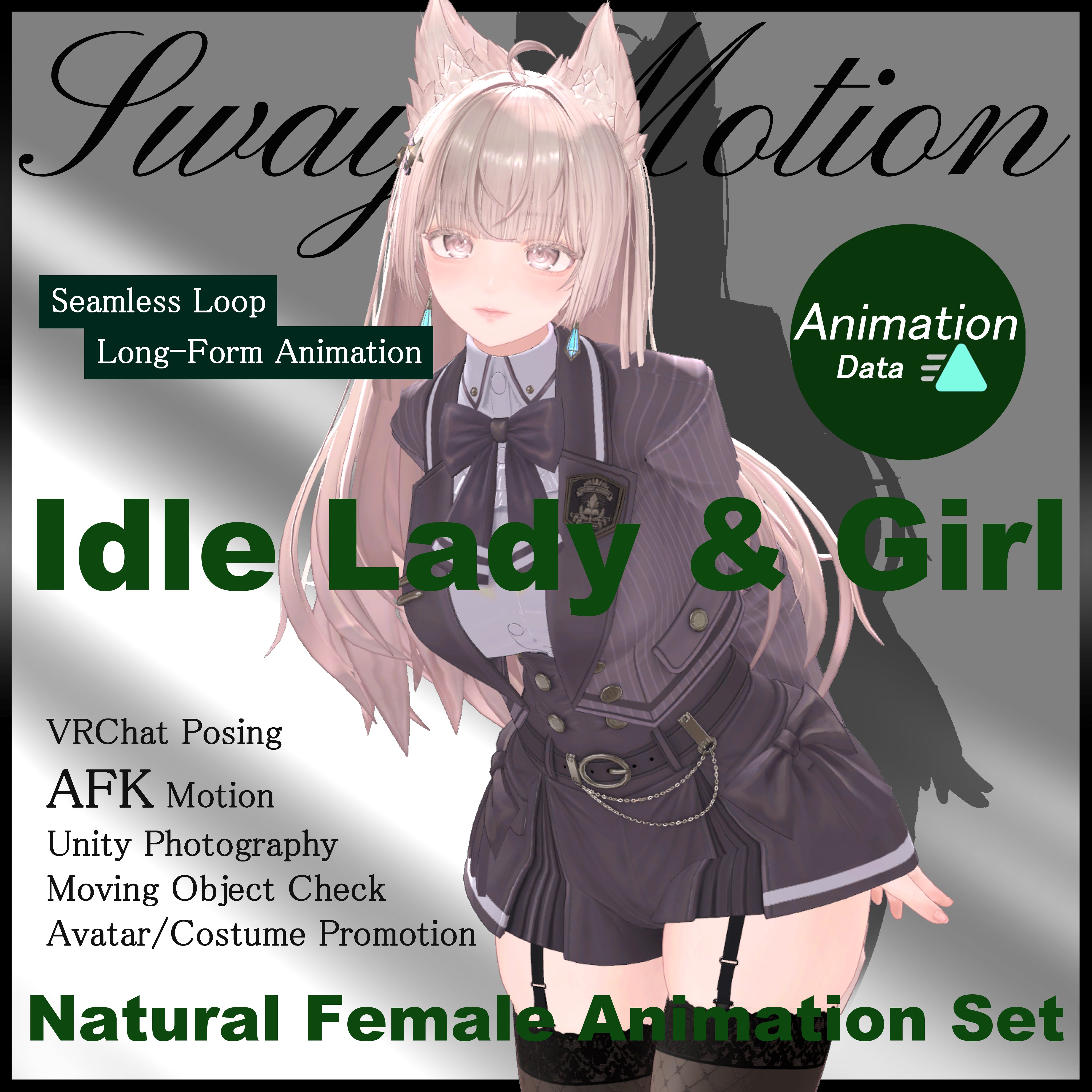 Natural Female Idle Animation Set - Idle Lady & Girl -