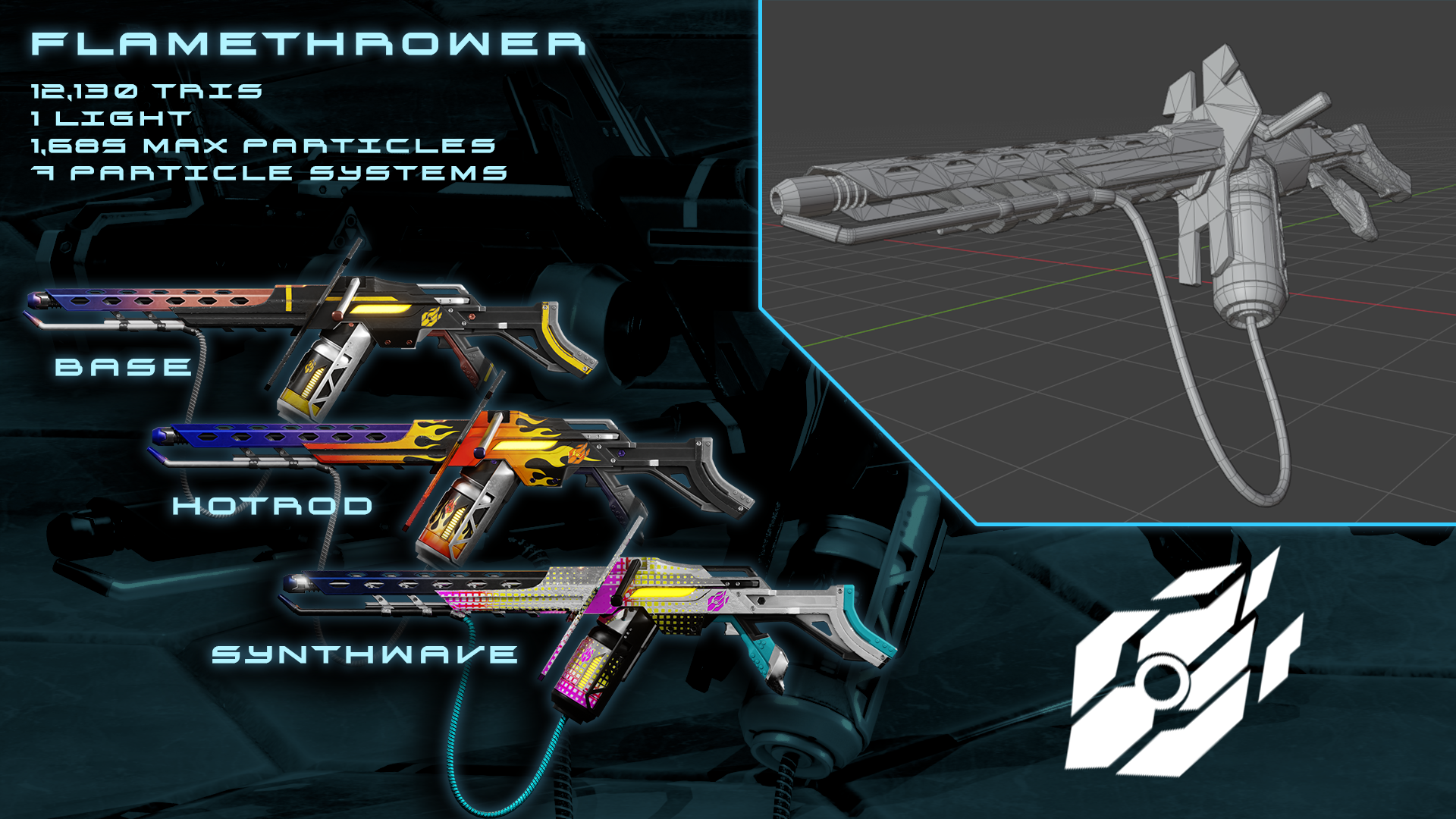 Scifi FlameThrower and MiniGun