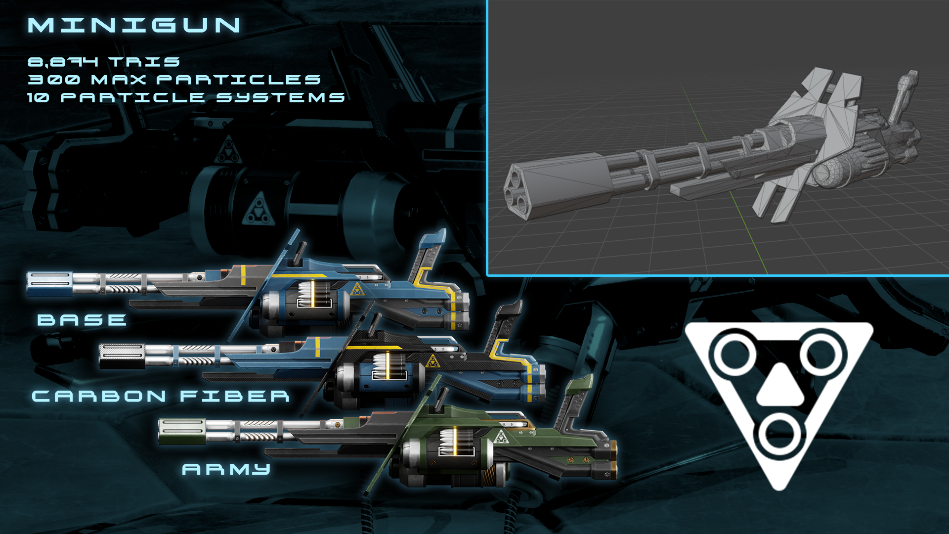 Scifi FlameThrower and MiniGun