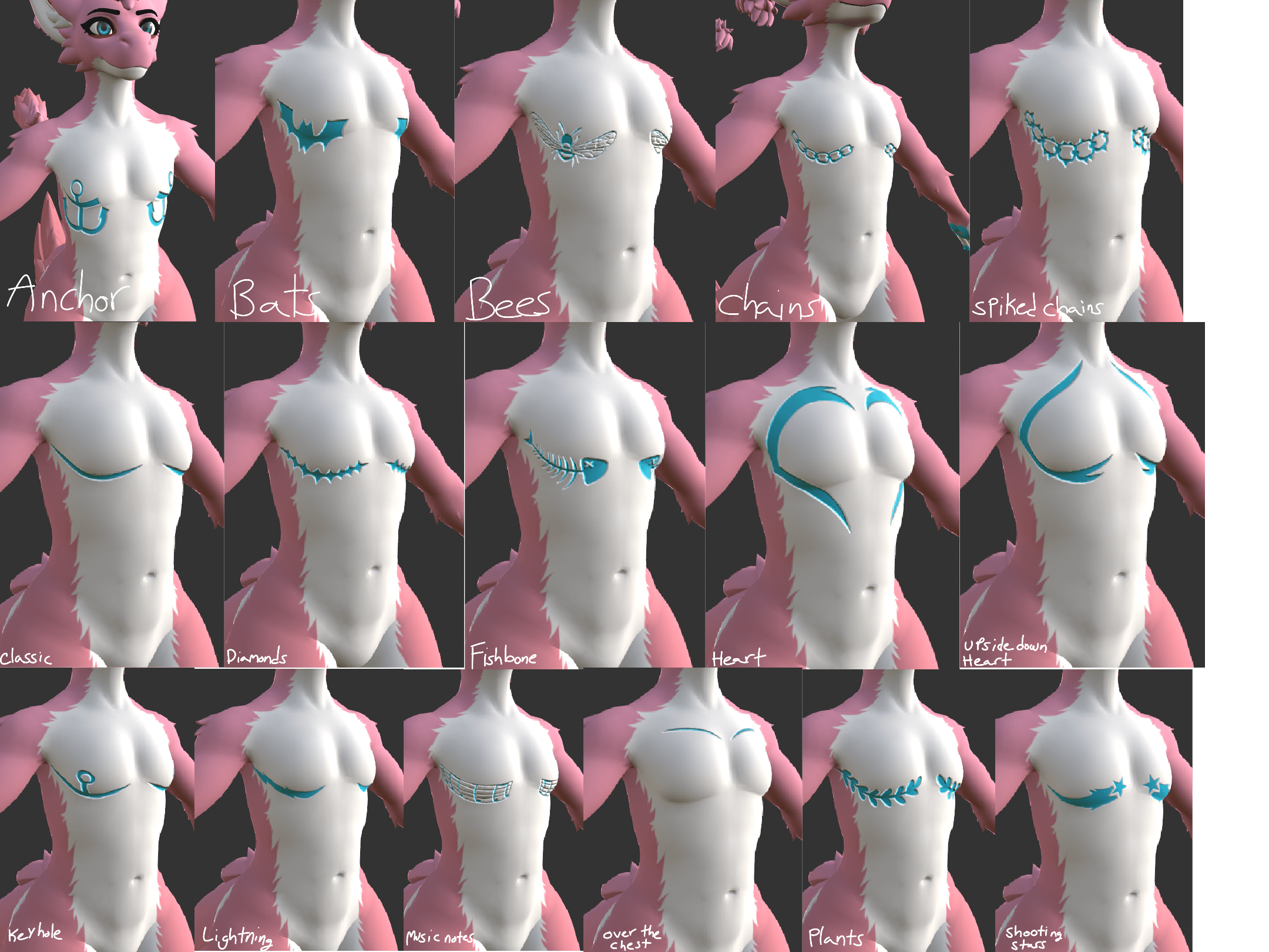 Fluffgan Top Scar pack!