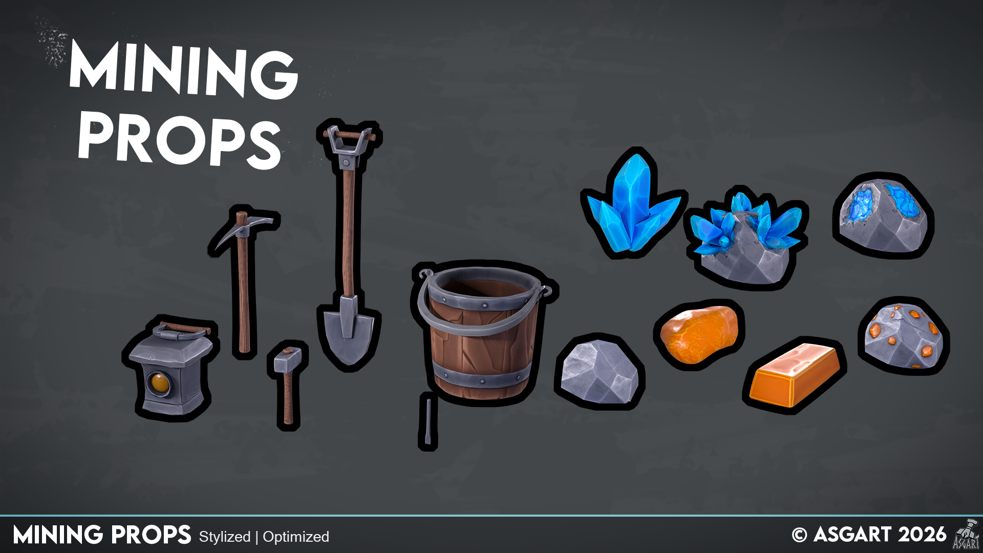 ⛏️ Stylized Mining Props | 3D Asset Pack ✨