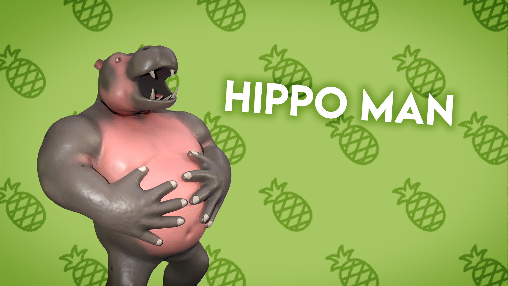 Hippo Man | 3D Character | VRChat-Ready