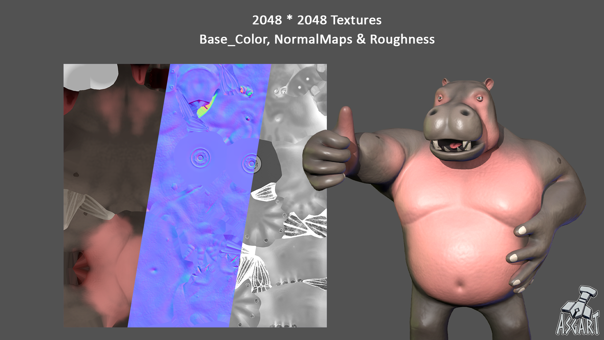Hippo Man | 3D Character | VRChat-Ready