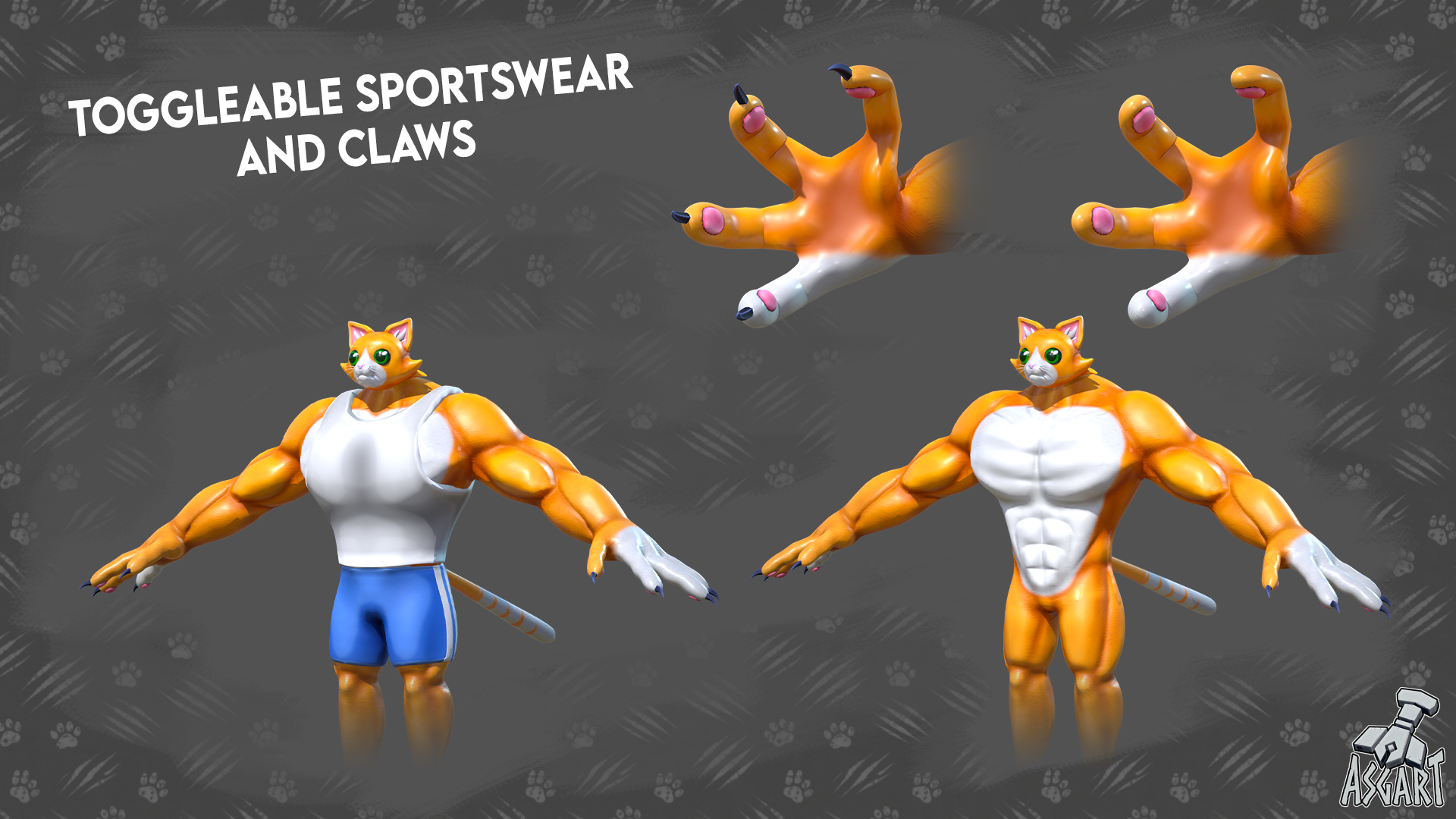 💪🐱Meowcho | 3D Character | VRChat Ready💥