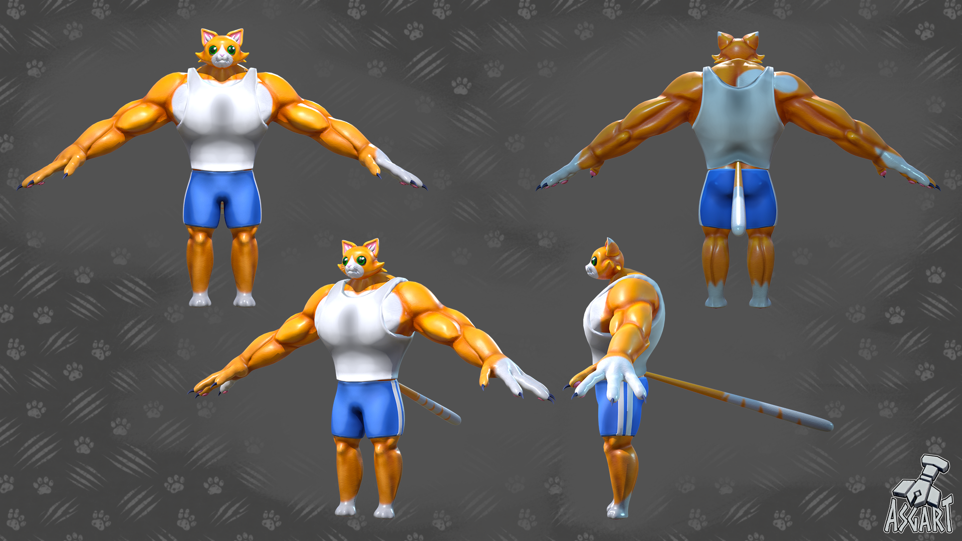 💪🐱Meowcho | 3D Character | VRChat Ready💥