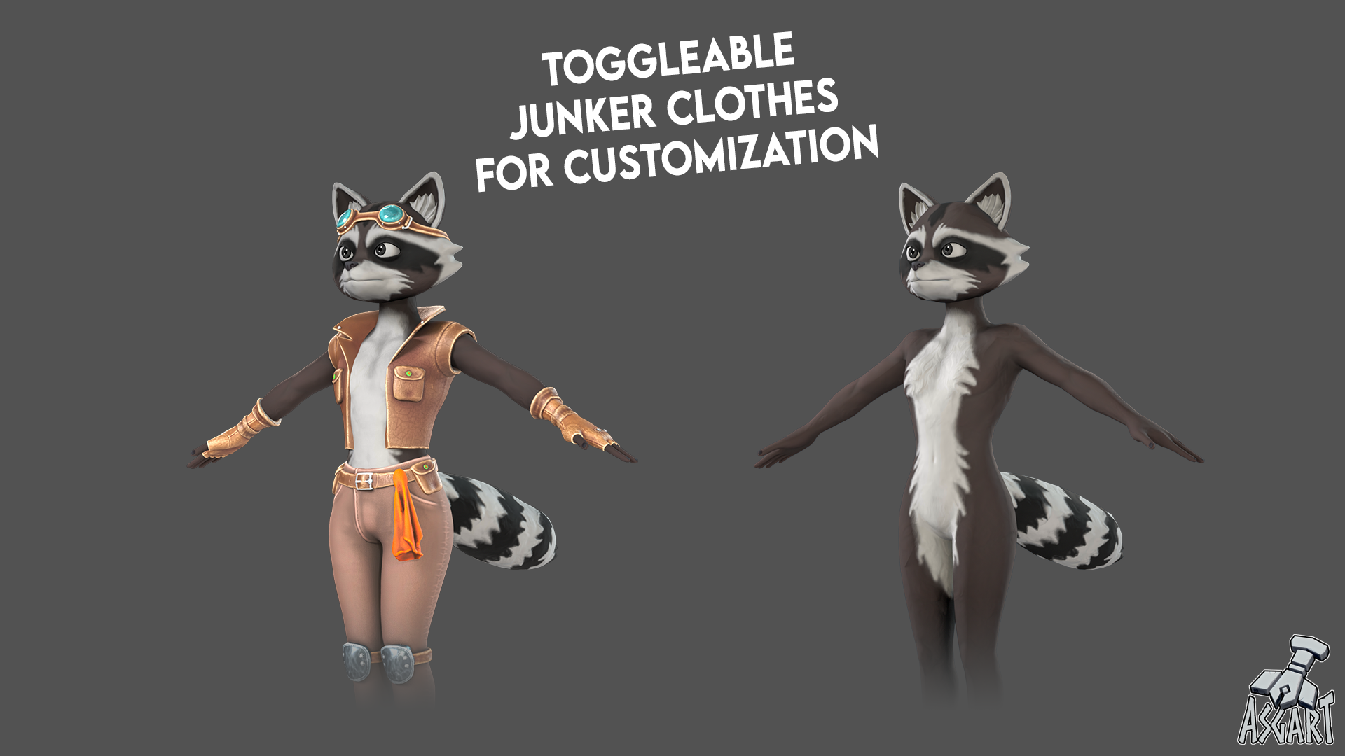 🦝RUCK RACCOON | 3D Character | VRChat-Ready