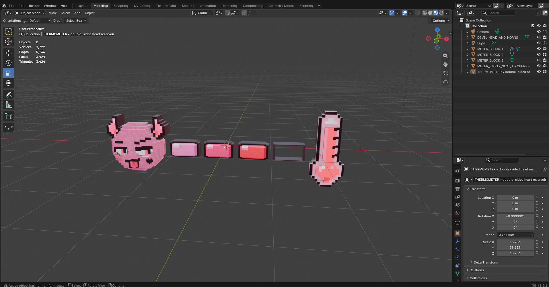Devil Pixel Meter Pink