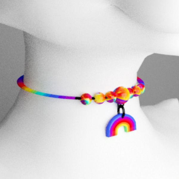 Cute Rainbow Pride Choker (Avatar Accessory)