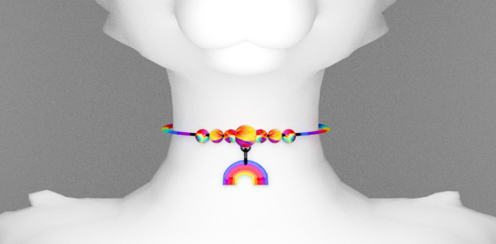 Cute Rainbow Pride Choker (Avatar Accessory)