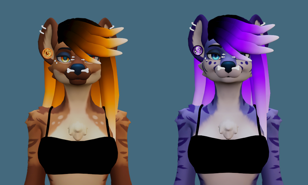 ✂️ Side Swept Long Hair (VRChat Avatar Accessory)