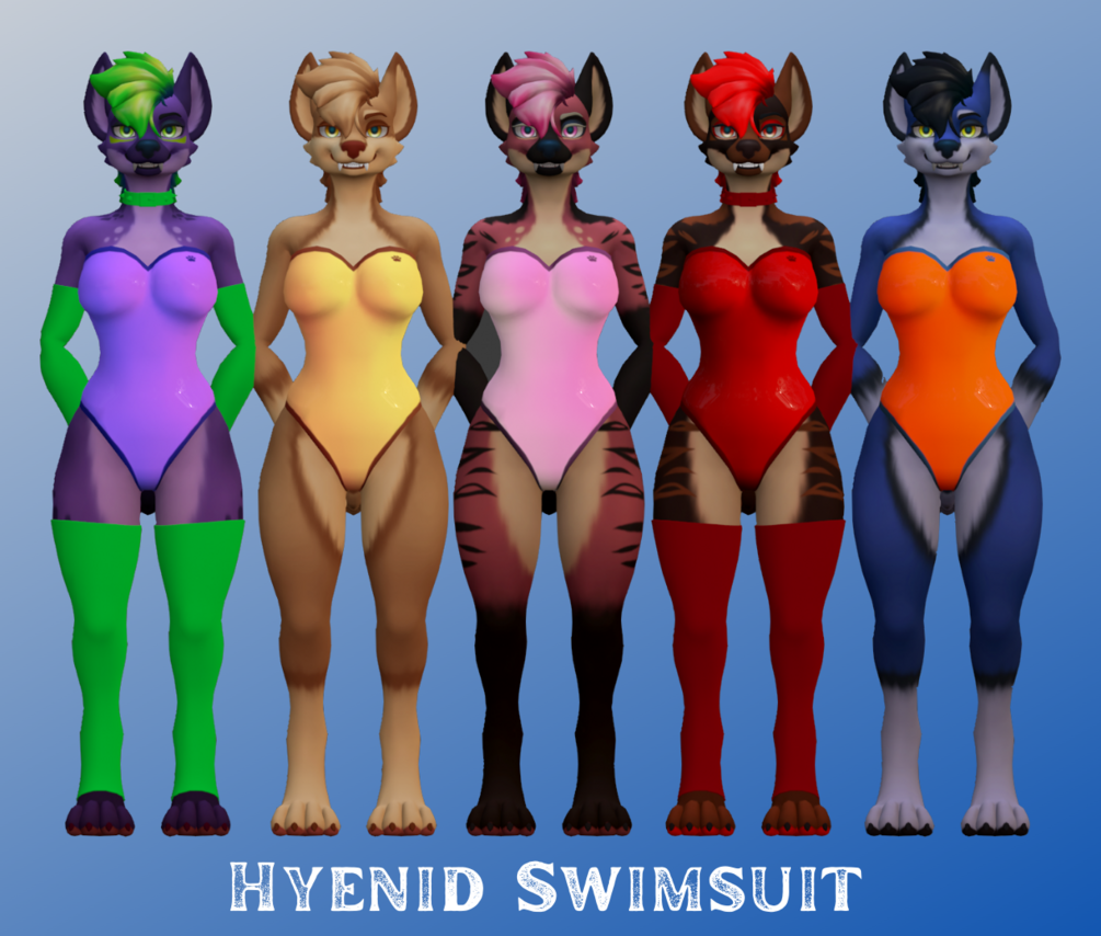 Hyenid Swimsuit / Bodysuit (VRChat Avatar Accessory)