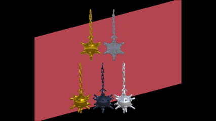 Sea mine (and anchor) Earrings/pendent/keyring