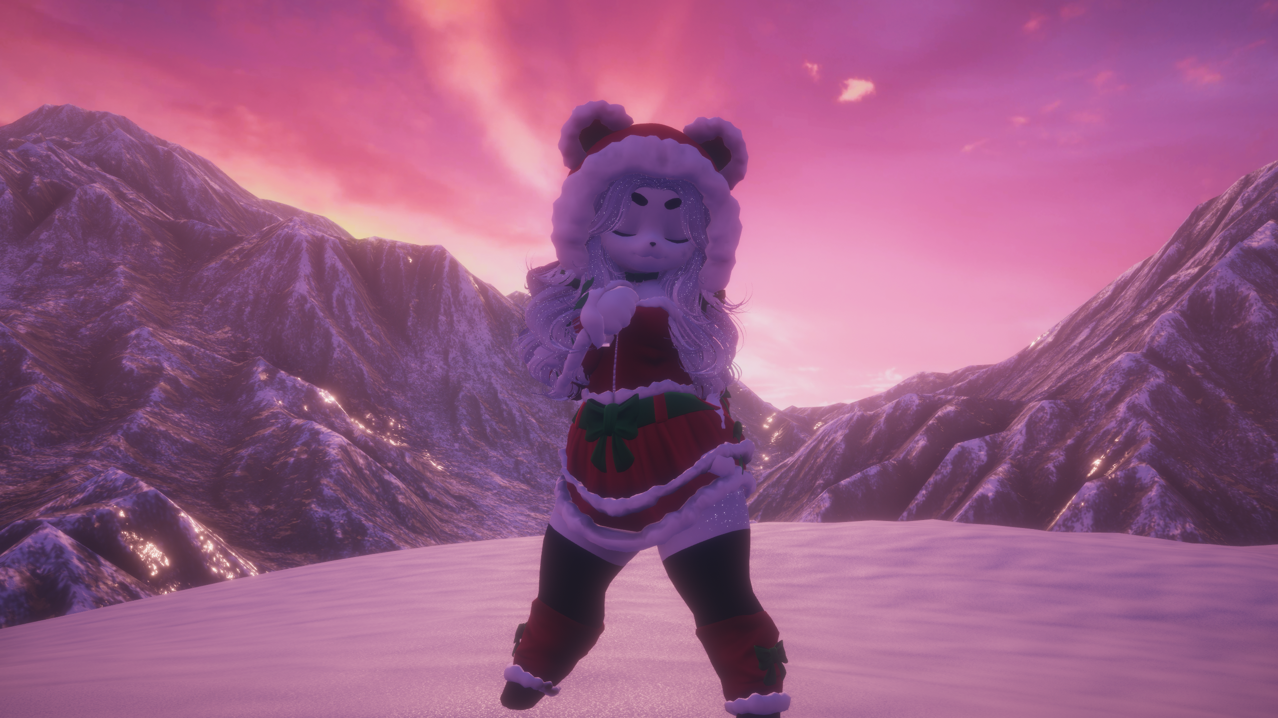 Snow Berry Winter Bear VRChat Perci and Chibi Carbuncle Avatars