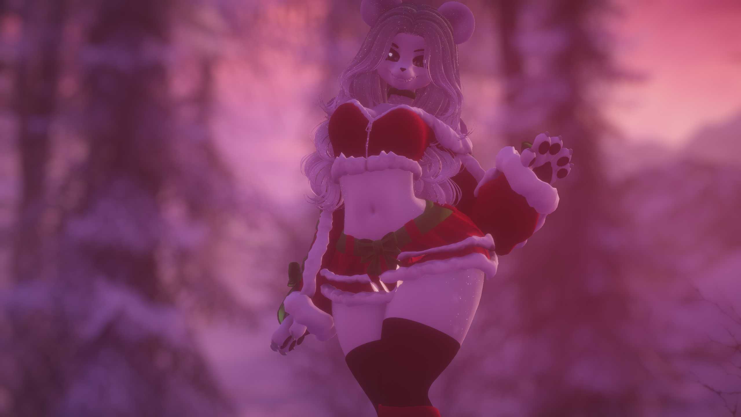 Snow Berry Winter Bear VRChat Perci and Chibi Carbuncle Avatars