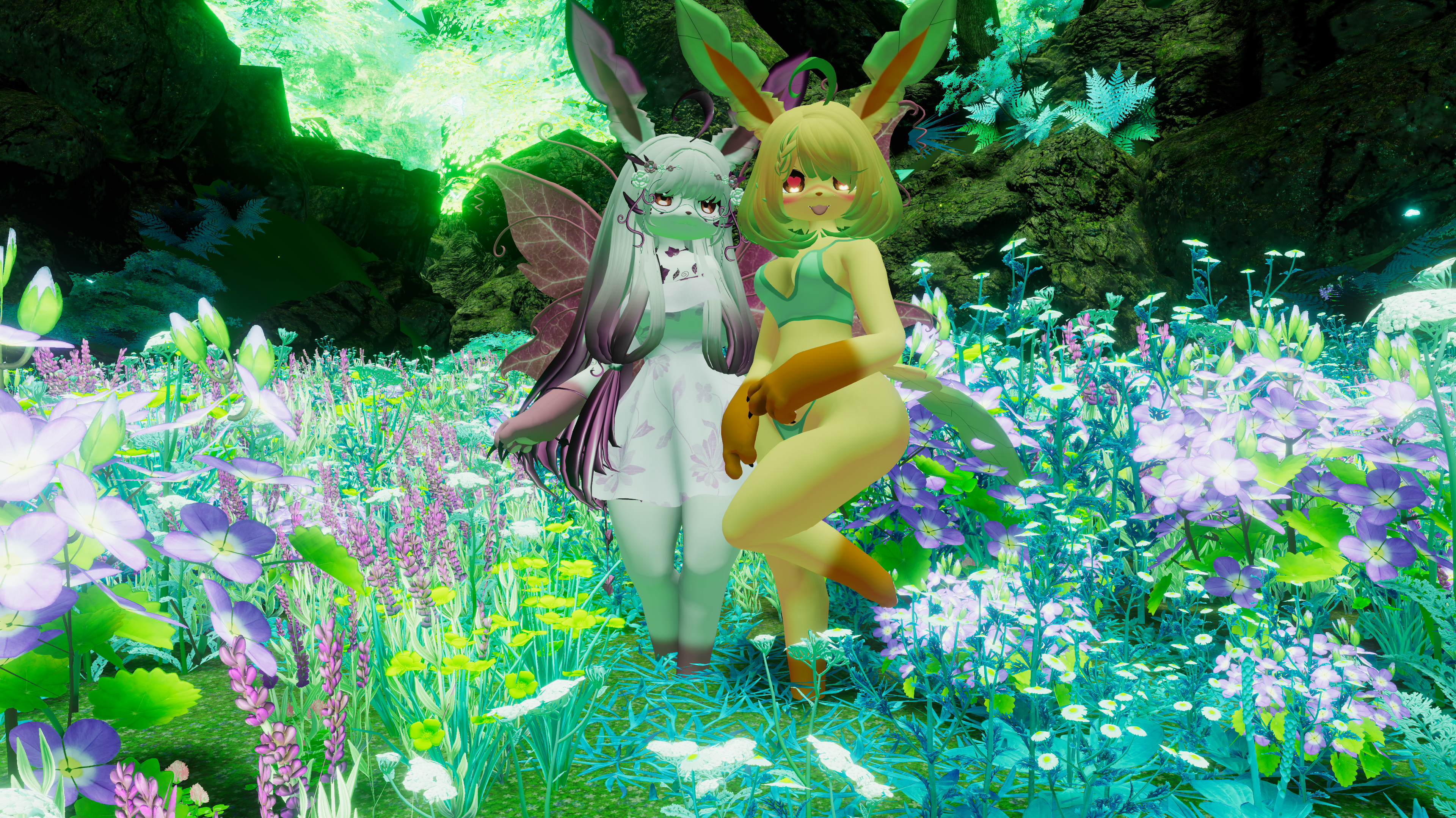 (Facetracking) Leafia the Nature Canine Deira VRChat Avatar (Quest Compatible)