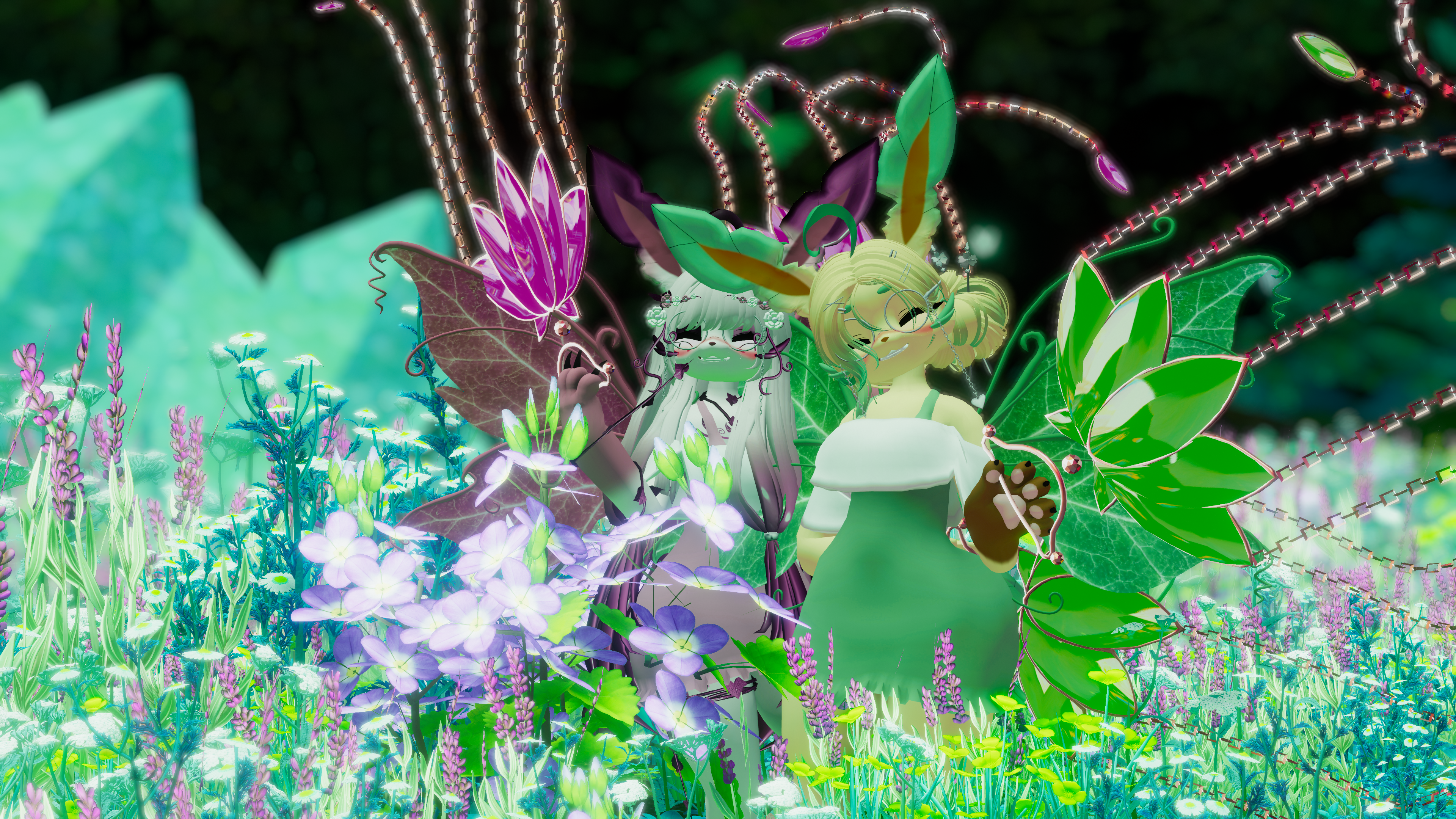 (Facetracking) Leafia the Nature Canine Deira VRChat Avatar (Quest Compatible)