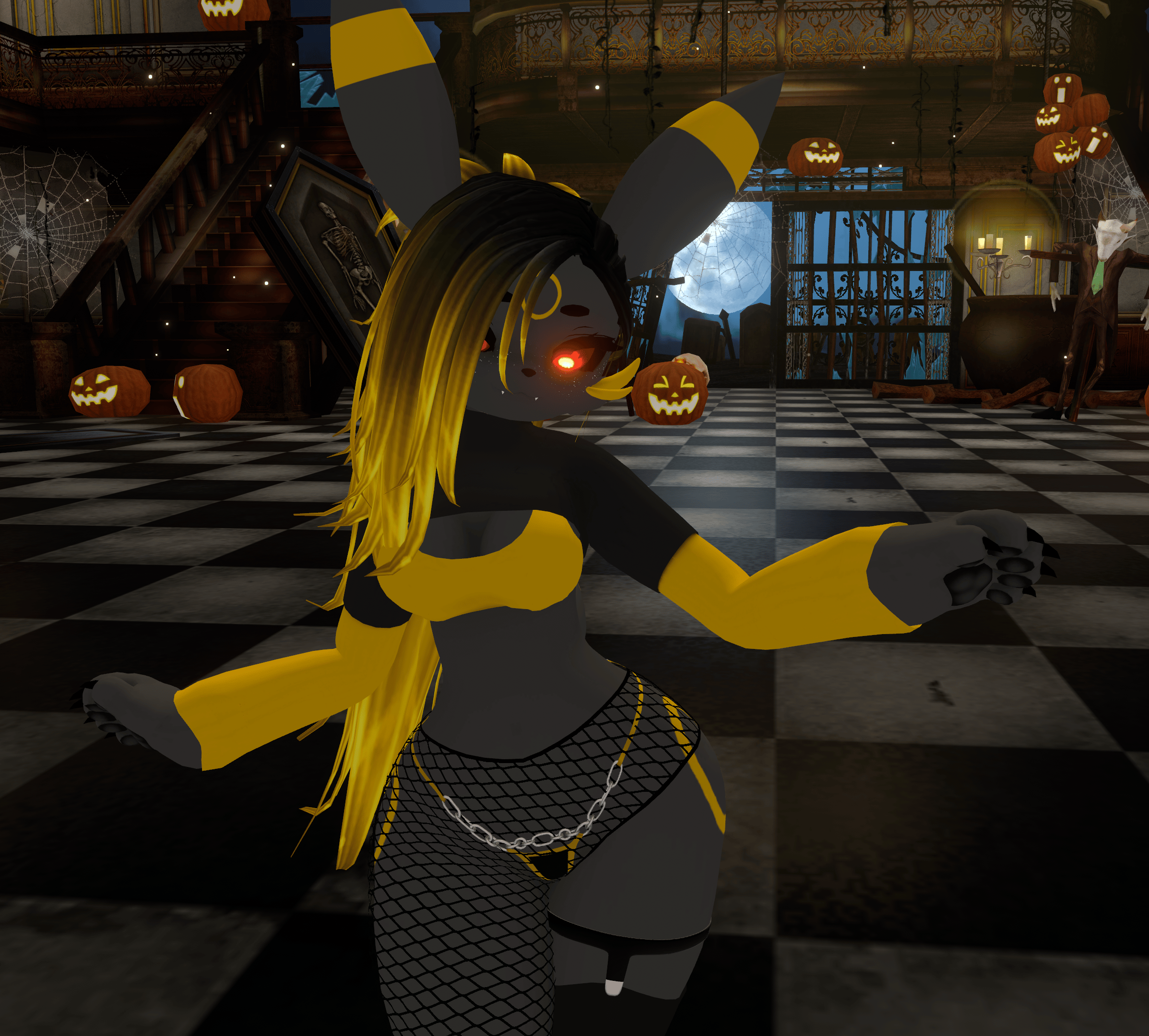 (Facetracking) Umbre the Dark Canine Deira VRChat Avatar (Quest Compatible)