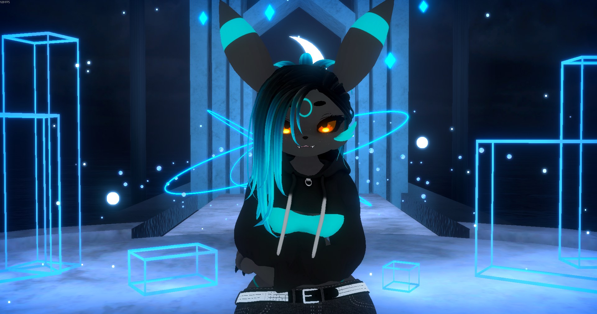 (Facetracking) Umbre the Dark Canine Deira VRChat Avatar (Quest Compatible)