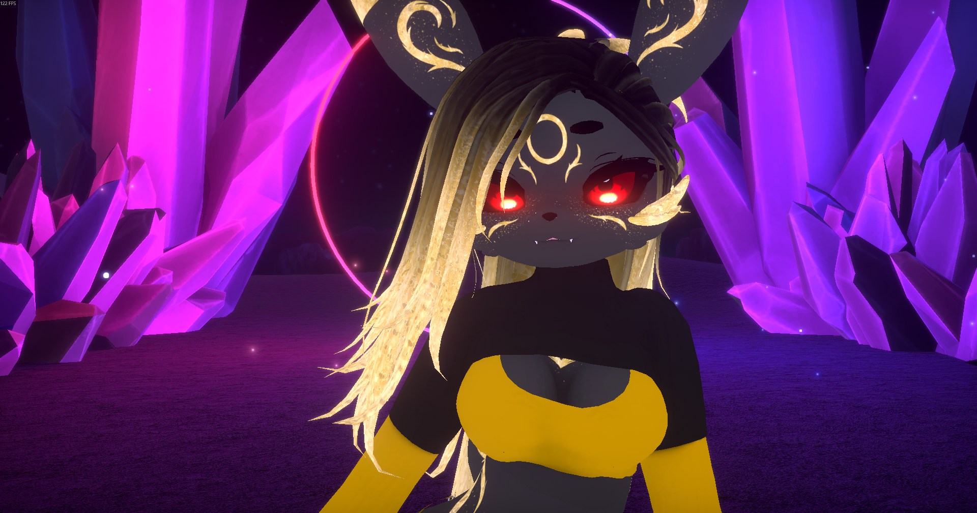 (Facetracking) Umbre the Dark Canine Deira VRChat Avatar (Quest Compatible)