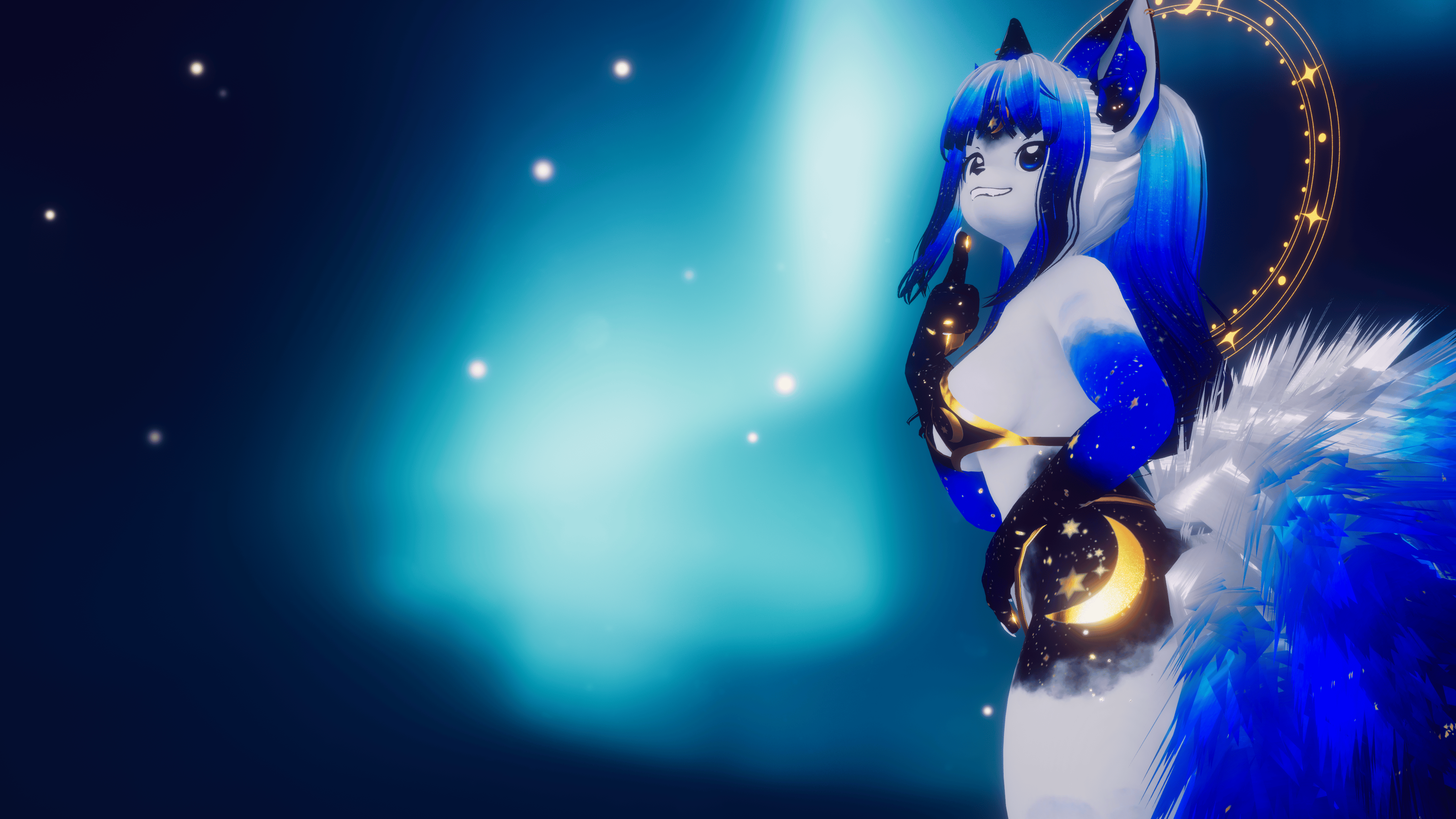 (FACETRACKING) Tsukiko the Moonlit Kitsune V2 VRChat Avatar