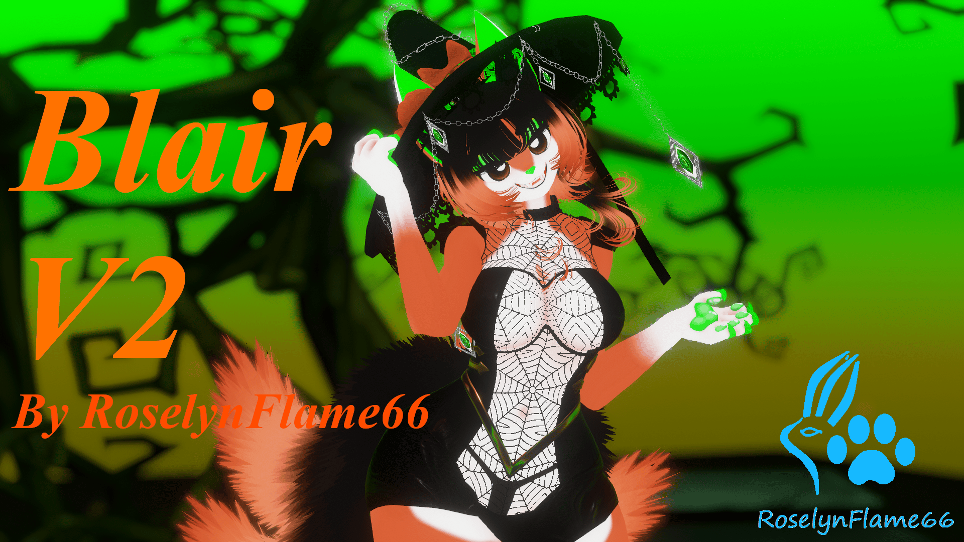 18+ (Facetracking) Blair V2 the Wolfie Witch VRChat Biscotti Avatar