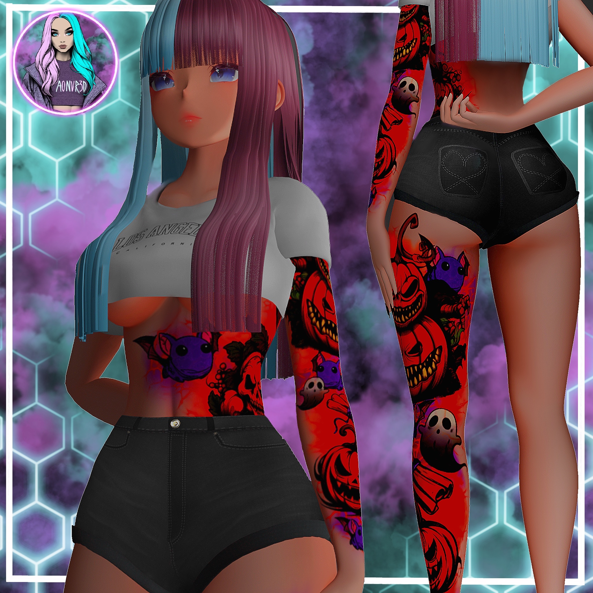 CUTE SPOOKY TATTOOS V3 | 2K | SLIM FIT | ZIN FIT | ANIME | EGIRL