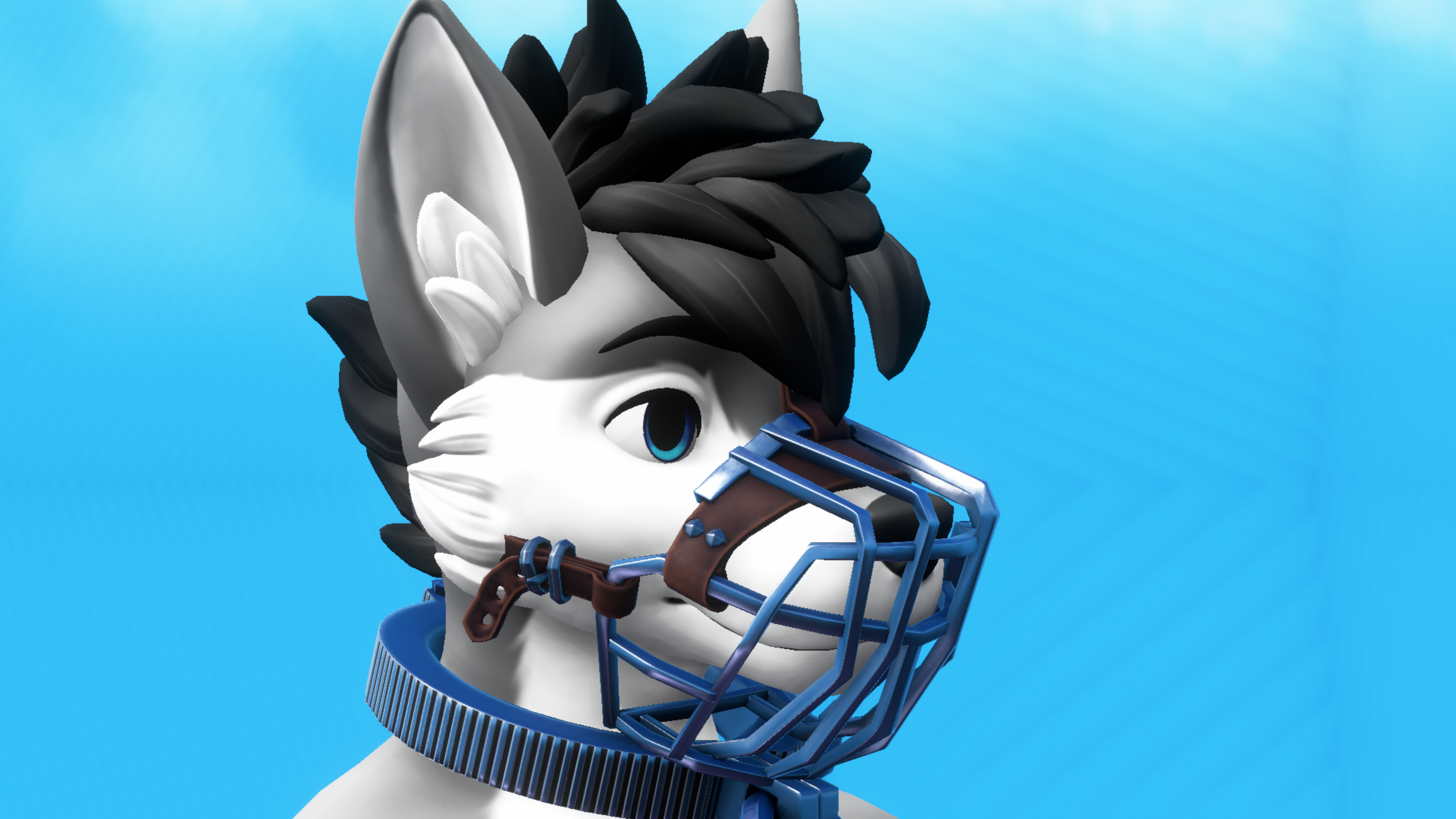 Male Winterpaw Canine - Beast Shackles and Muzzle
