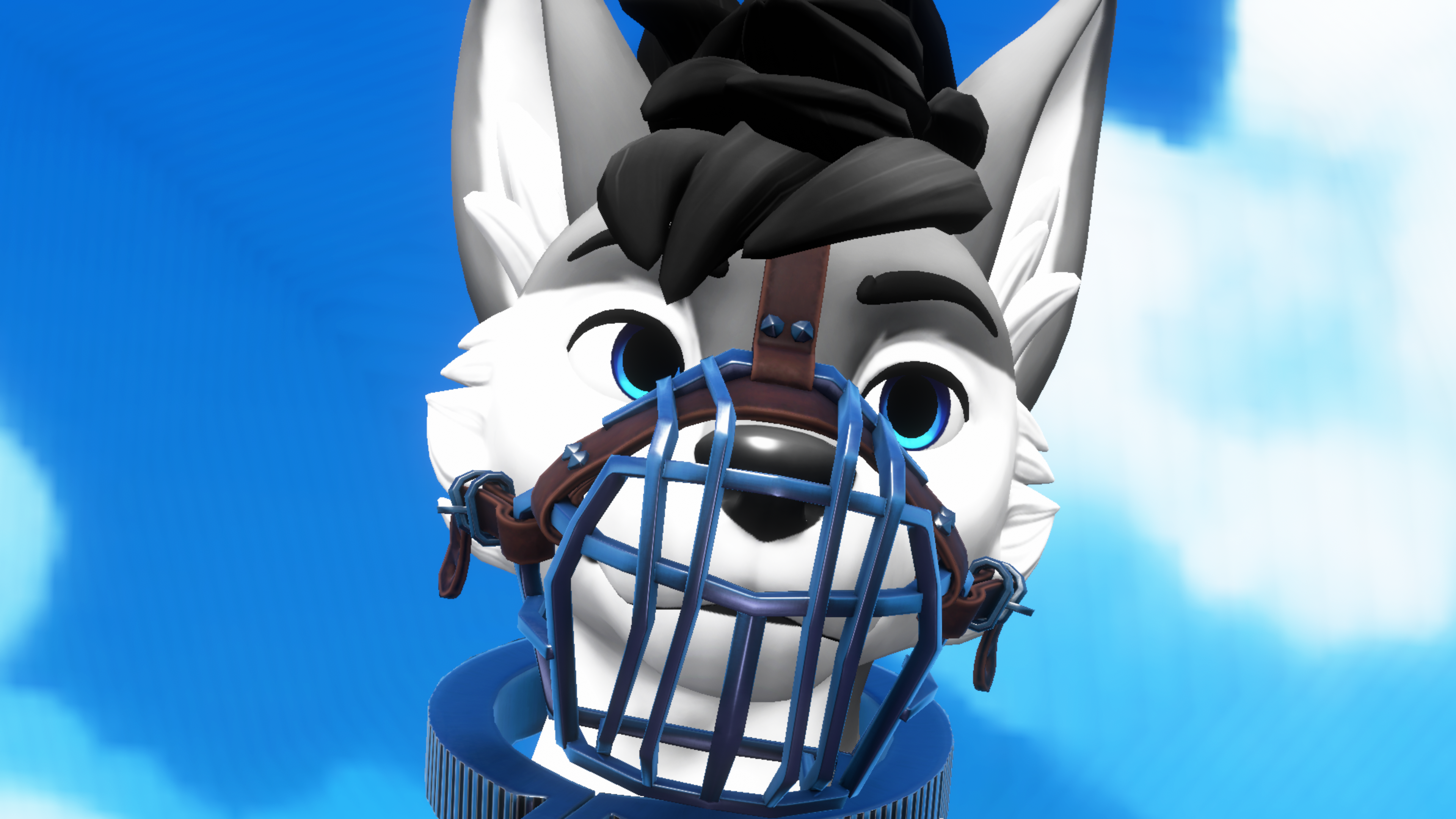 Male Winterpaw Canine - Beast Shackles and Muzzle