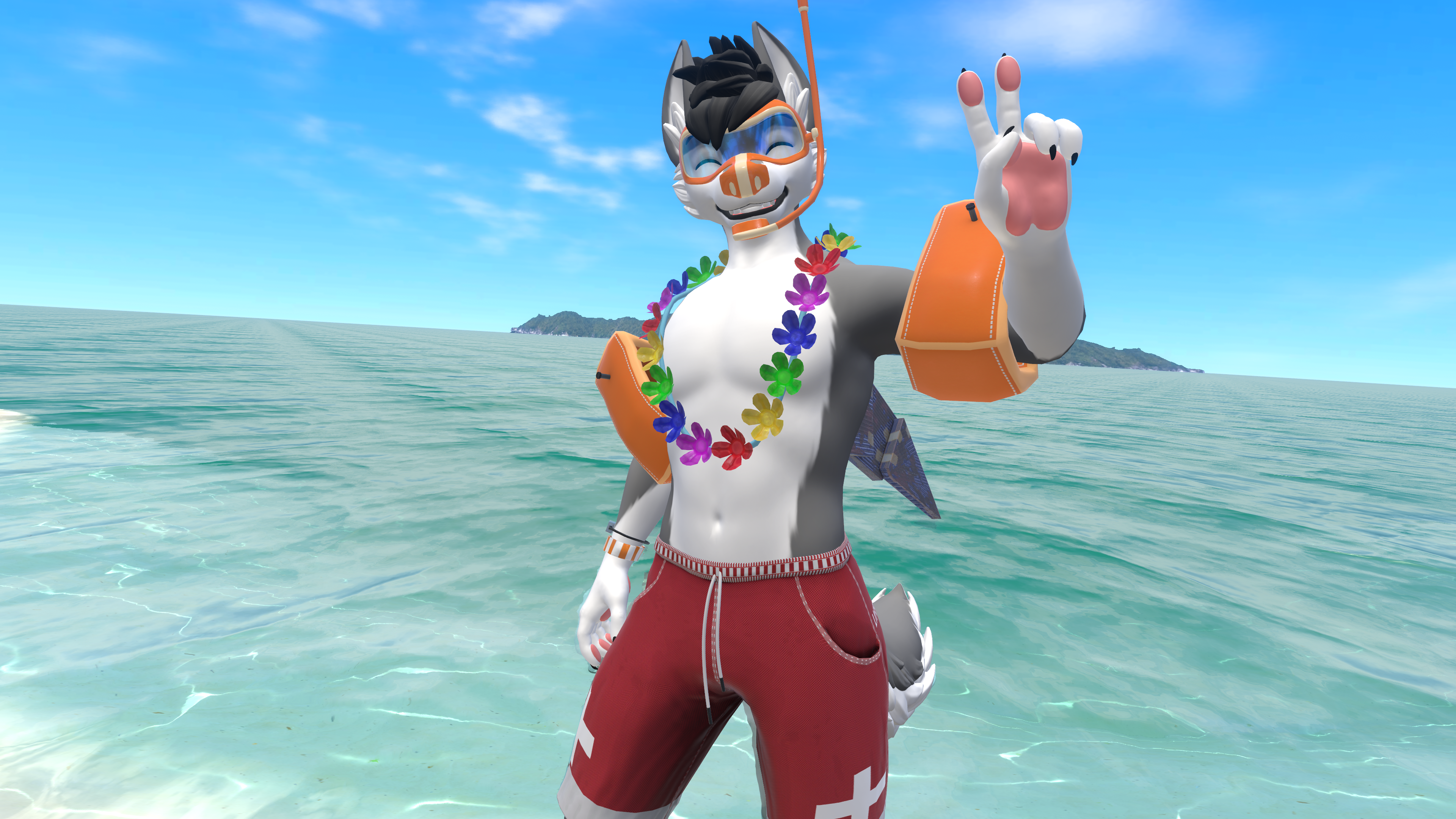 Male Winterpaw Canine - Summer Fun Outfit
