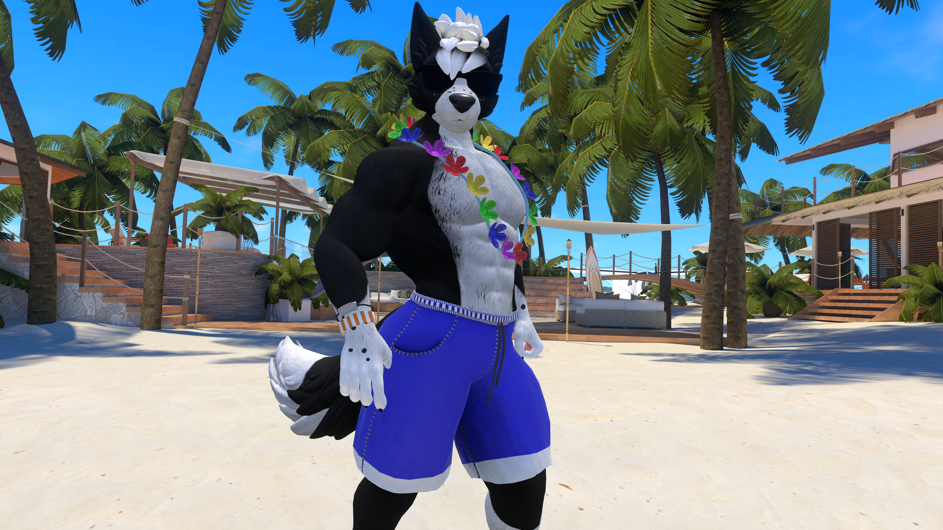 Male Winterpaw Canine - Summer Fun Outfit