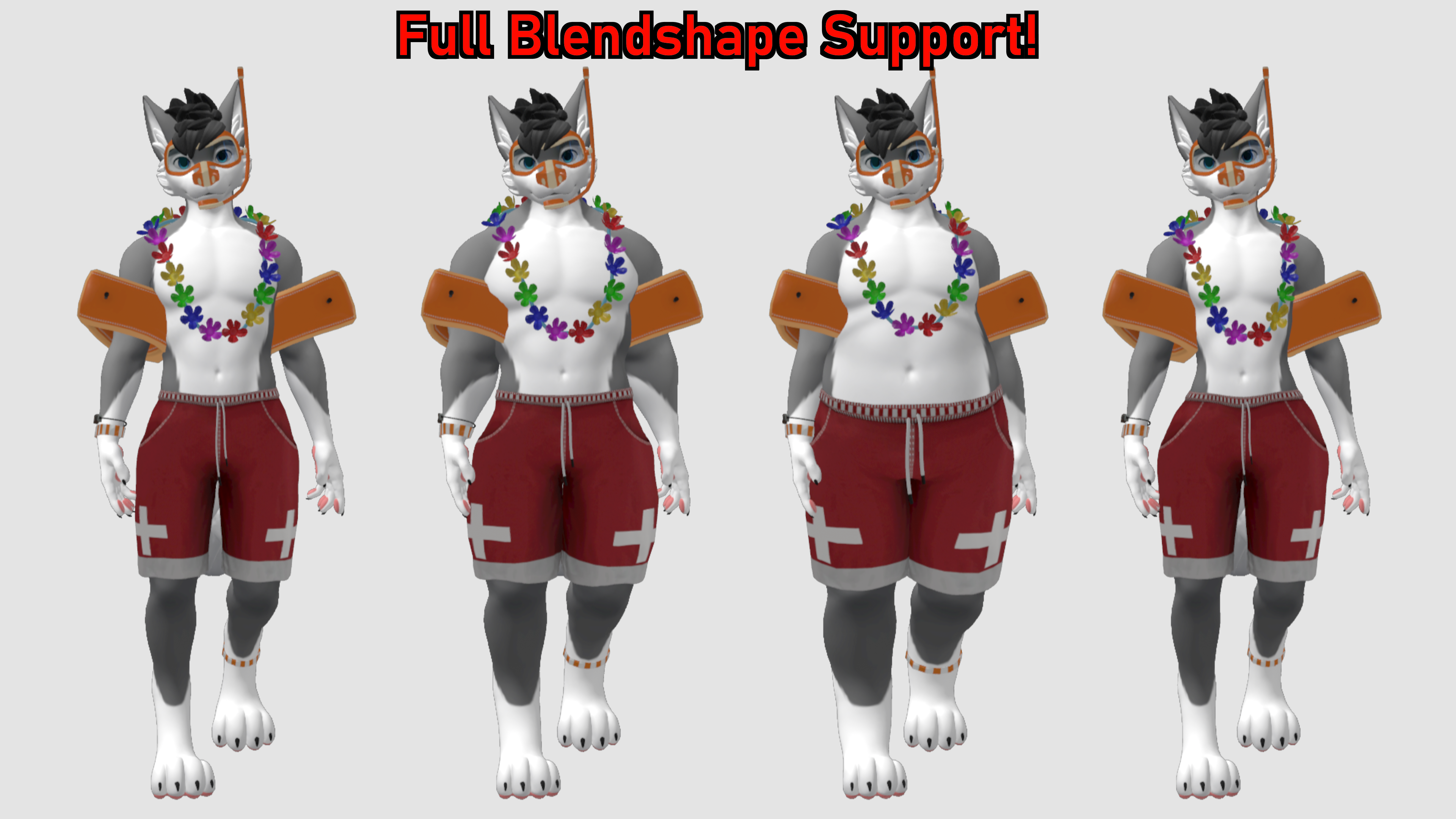 Male Winterpaw Canine - Summer Fun Outfit