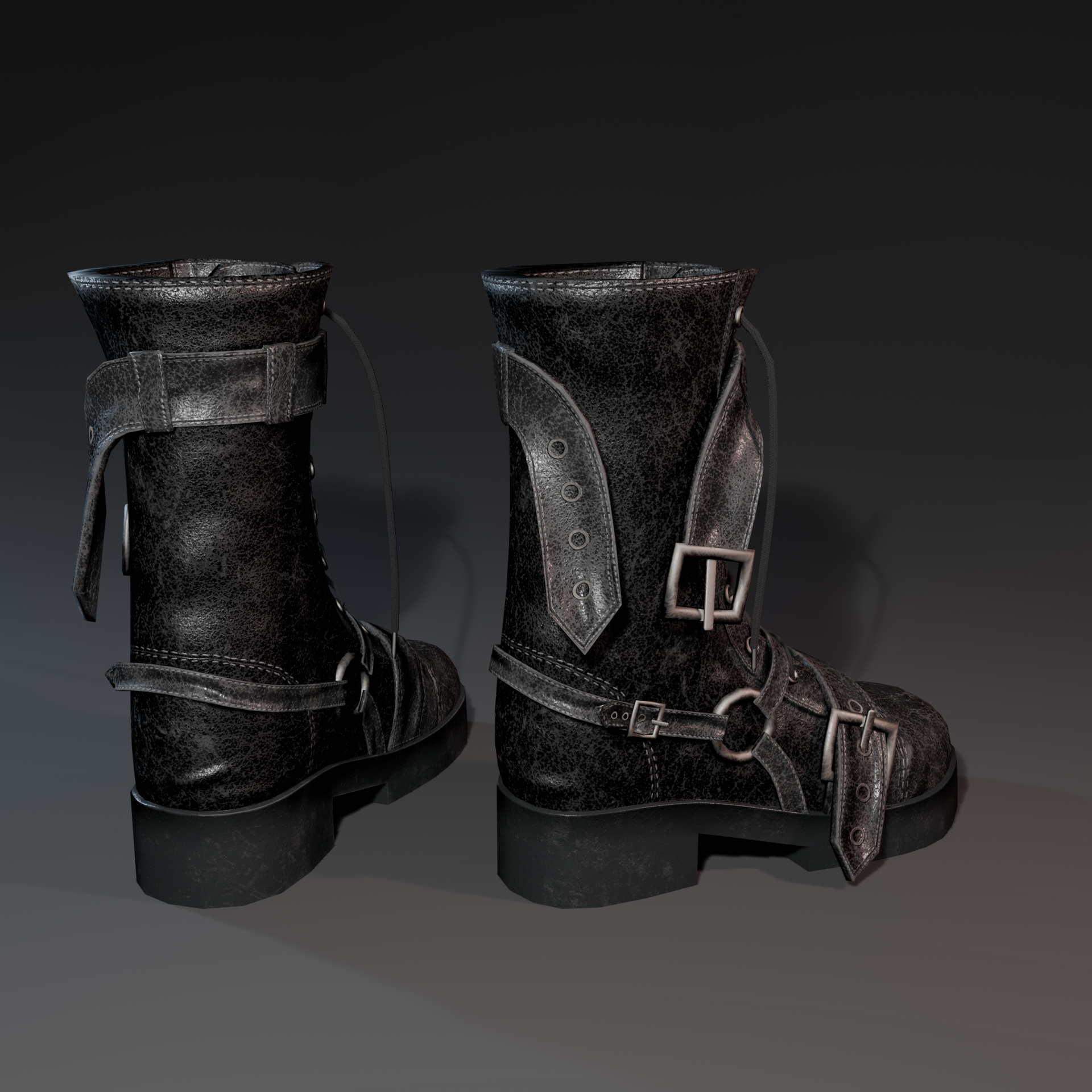 Strappy Leather Boots - Commercial Use