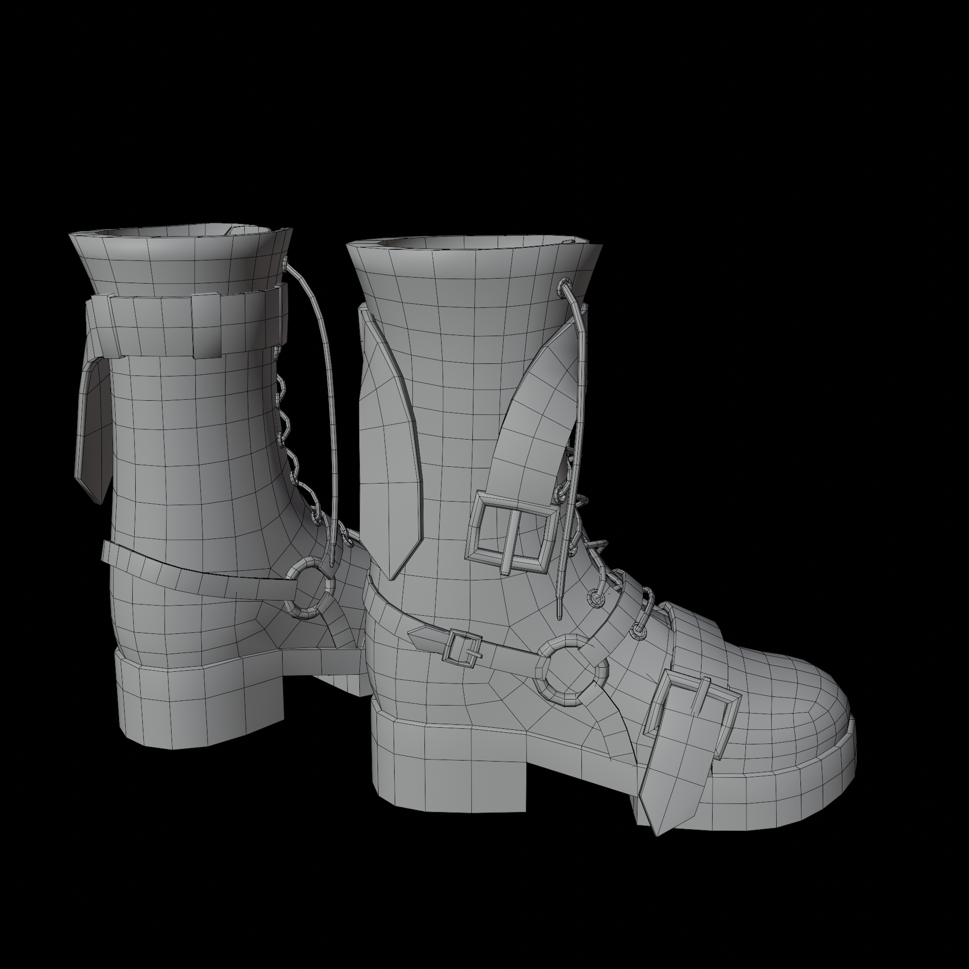 Strappy Leather Boots - Commercial Use