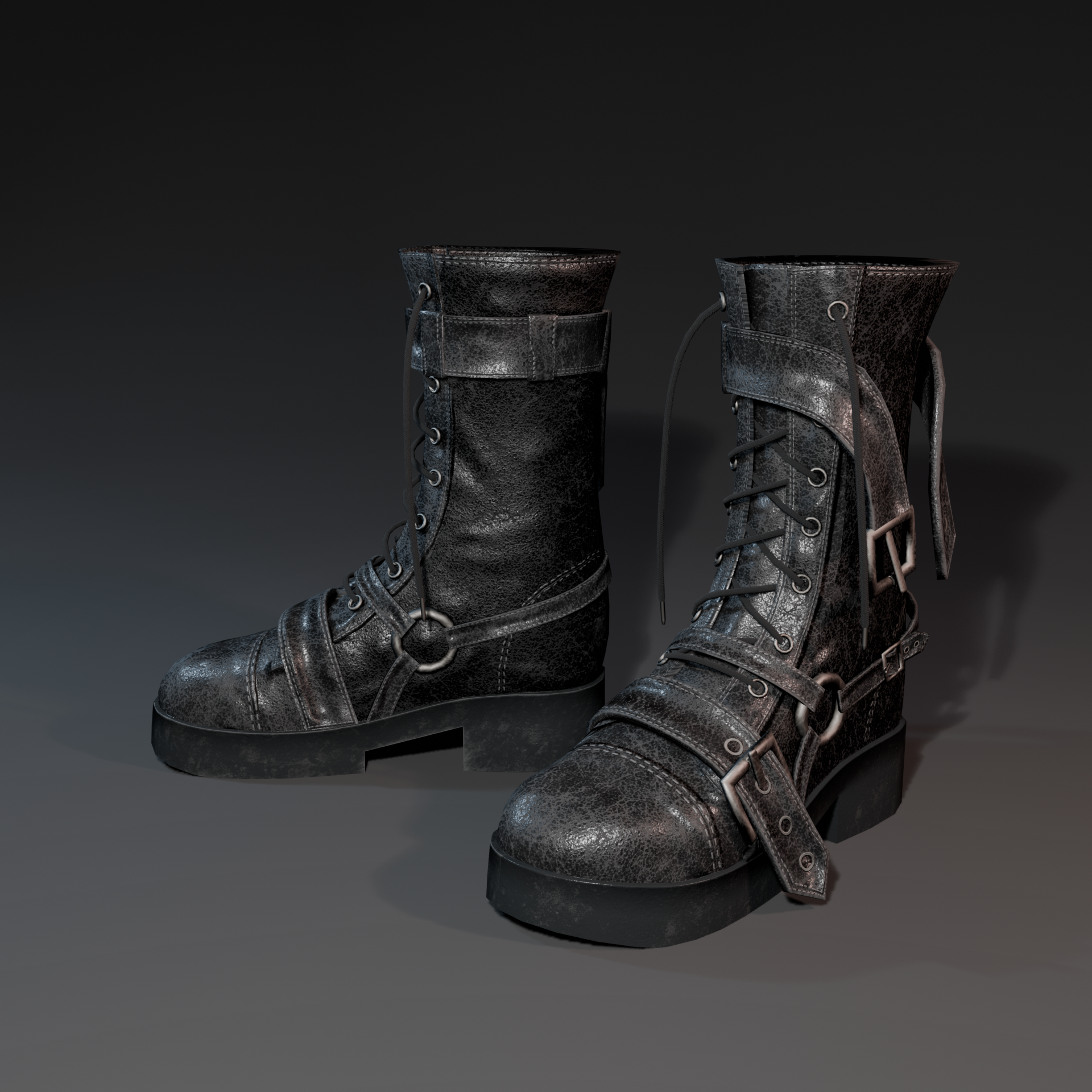 Strappy Leather Boots - Commercial Use