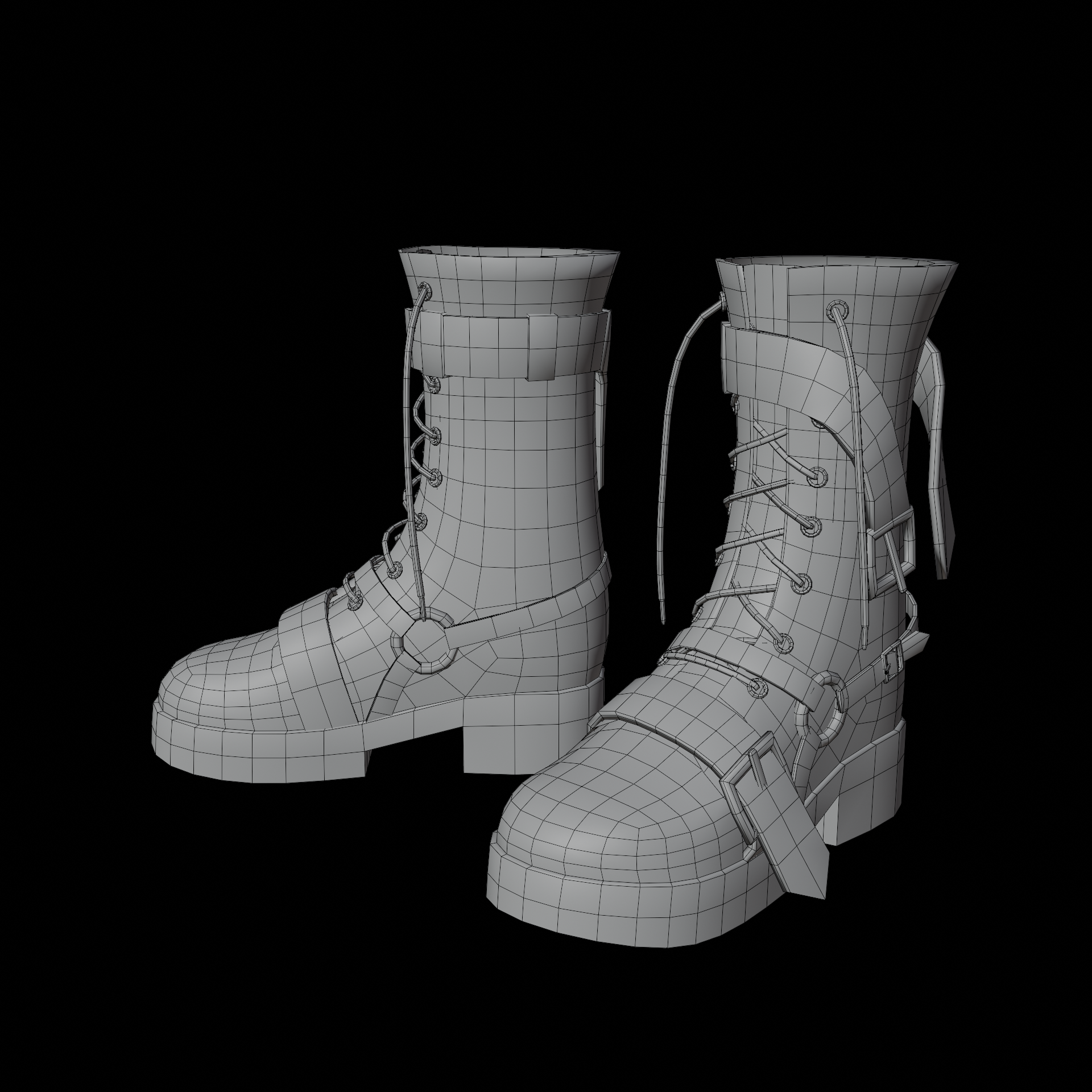 Strappy Leather Boots - Commercial Use