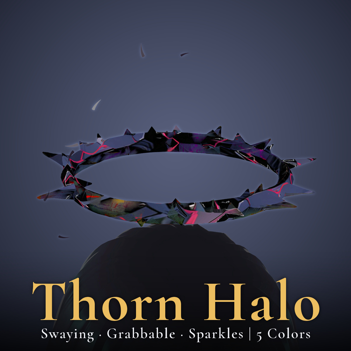 Thorn Halo - Swaying, Grabbable Head Accessory with Sparkles | Modular Avatar, PhysBone, 5 Colours