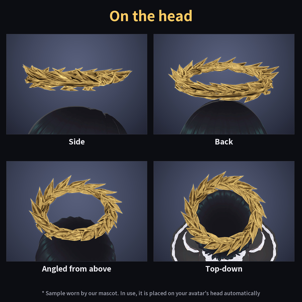 Laurel Wreath Halo | Touch for No.1 & Confetti | 11 Styles | VRChat · Modular Avatar