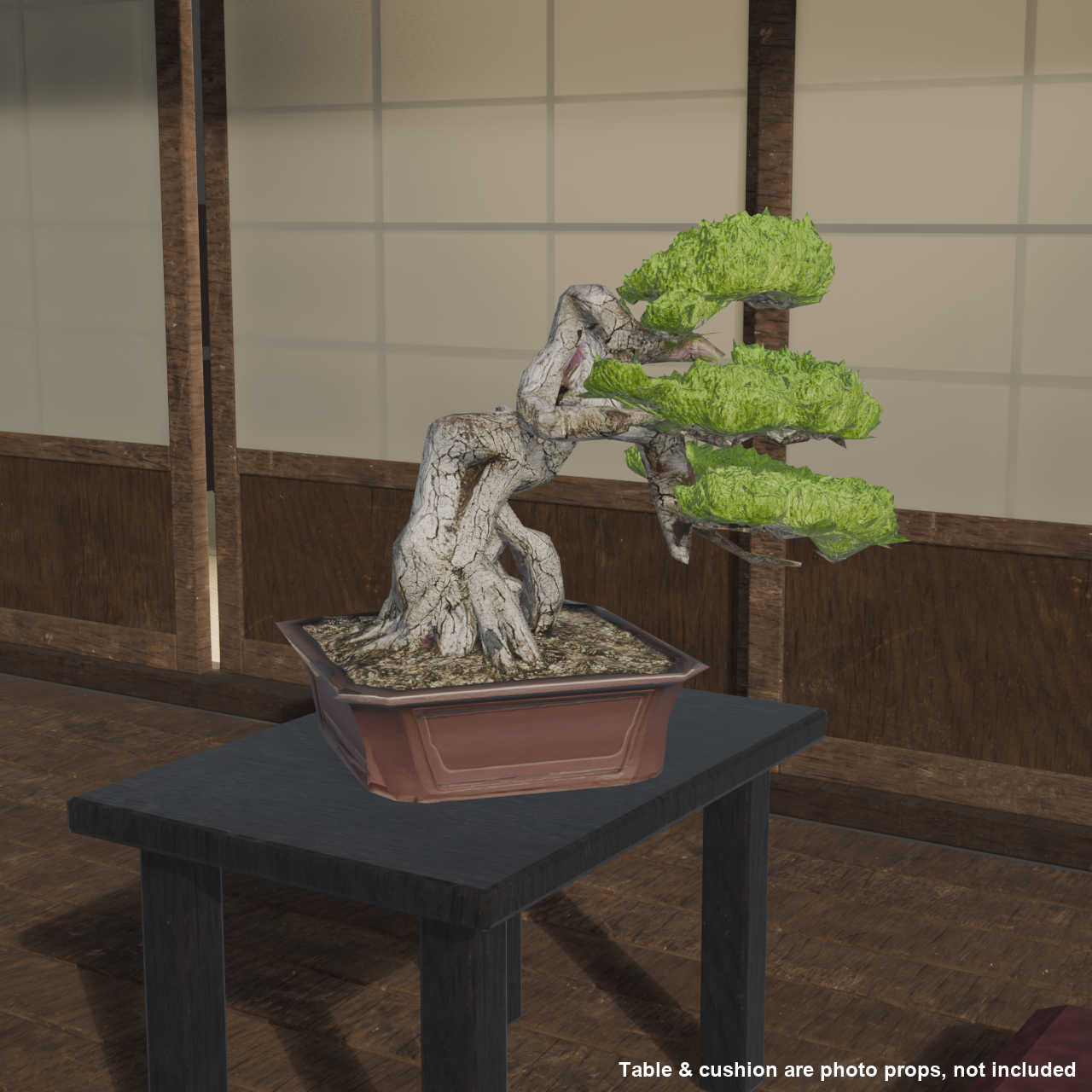 Japanese Bonsai - White Pine in Literati (Bunjin) Style | VRChat World Prop